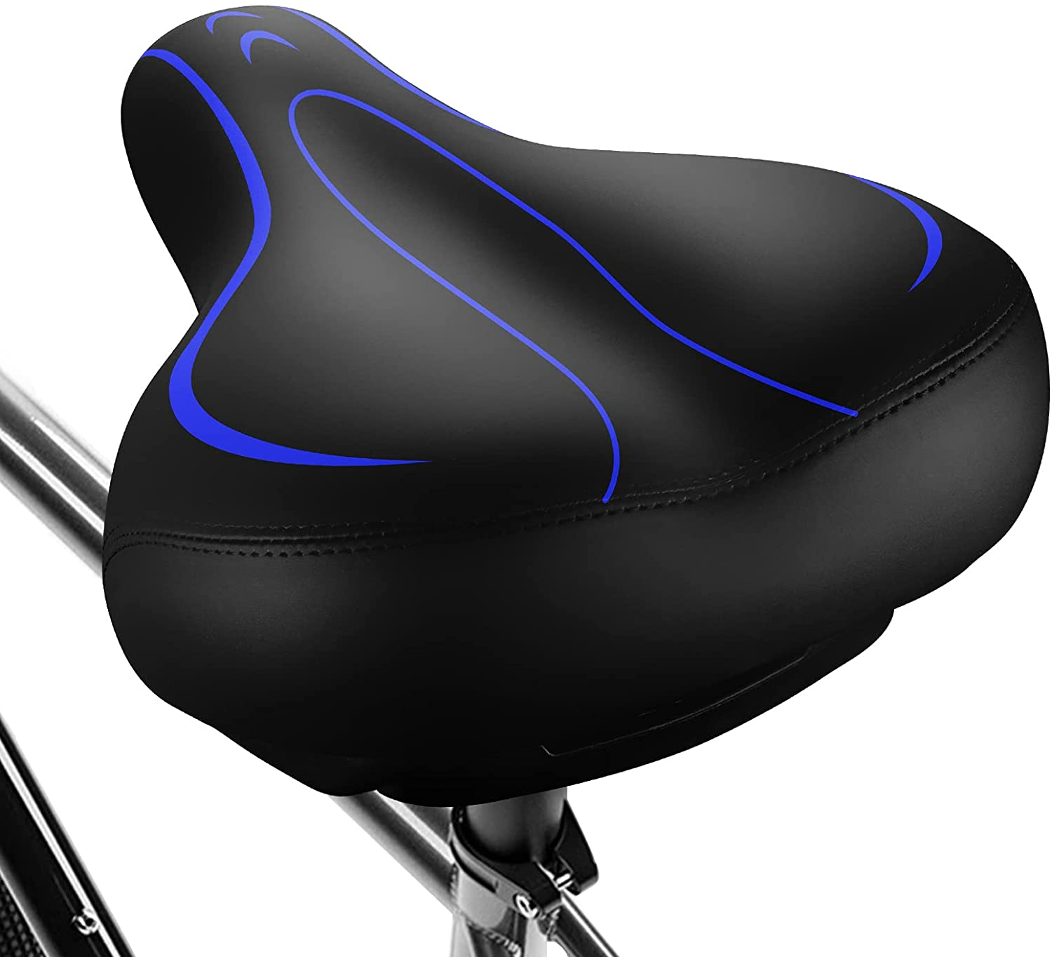 Xmifer Oversized Bike Seat, Comfortable Bike Seat - Universal Replacement Bicycle Saddle - Waterproof Leather Bicycle Seat with Extra Padded Memory Foam - Bicycle Seat for Men/Women image number 3