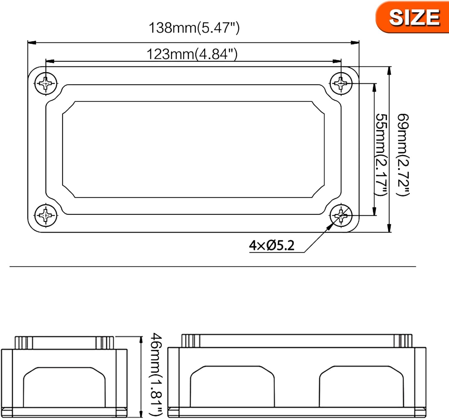 300A Bus Bar Box Heavy Duty Module Design Nickel Plated Brass Buss Battery Power Distribution 4Xm8(5/16") Stainless Steel Terminal Studs Marine Ground DC12 24 48V（Red） image number 6