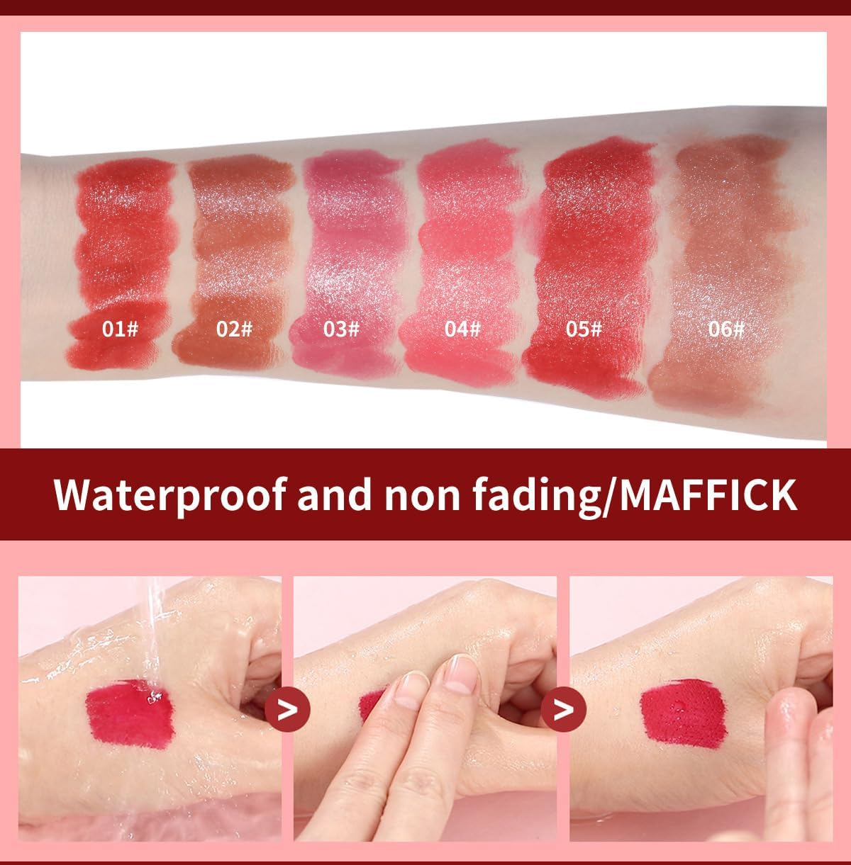 Maffick Lip Glaze Liquid Lipstick: Long-Lasting, Non-Sticking, Waterproof Lip Gloss (04, 23G) - 01 image number 7