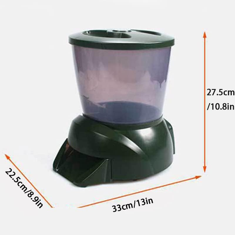 4.5L Automatic Fish Feeder, Pond Fish Feeder, Outdoor Fish Food Dispenser, Large Moisture Proof Timer Feeding Food Dispenser -Battery Powered