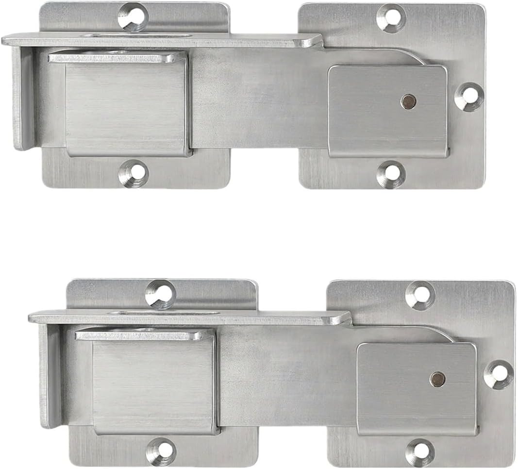 Flip Gate Latch with Padlock Hole,Stainless Steel Gate Latch for Fence, Heavy Duty Double Gate Latch for Wooden Fence,Swing and Sliding Open Gate,Barn Door, Shed, Vinyl Fence, Yard