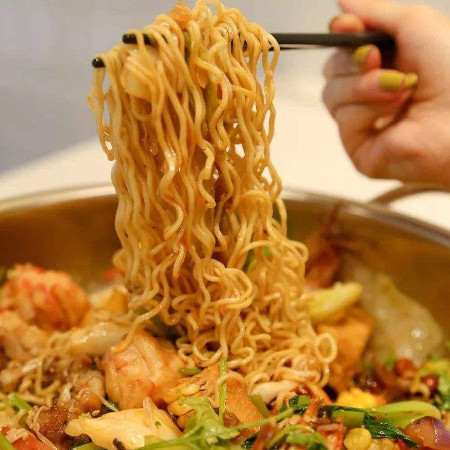 Stainless Steel Chopsticks - 5 Pairs Multicolor Reusable Dishwasher Safe Metal Chopstick - Lightweight Non-Slip 304 Stainless Steel Chop Sticks - Easy to Use and Clean (No Color Fading) image number 2