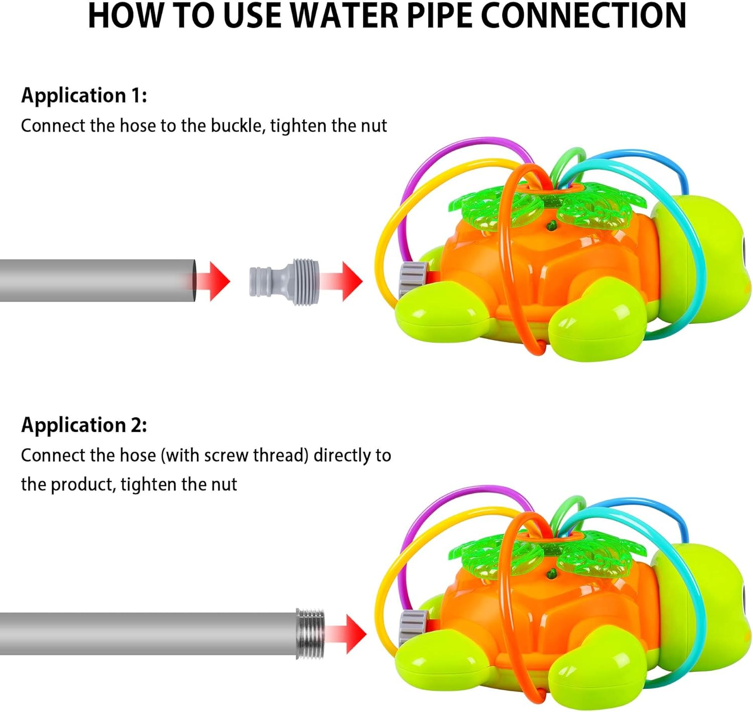 Outdoor Sprinkler for Kids - Backyard Rotating Turtle Sprinkler with Swing Tube - Splashing Toy for Summer - outside Garden Lawn Water Toys Gifts for 3 4 5 6 Boys and Girls image number 2
