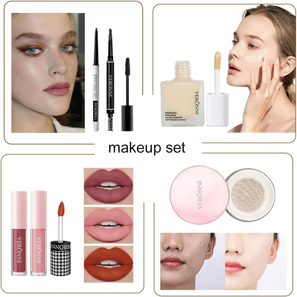 All in One Makeup Kits Women Full Multi-Purpose Beauty Kit, Eyeshadow Palette Lip Gloss Eyebrow Pencil Foundation Concealer Blusher Eyeliner Mascara with Gift Bag for Beginners or Pros image number 1