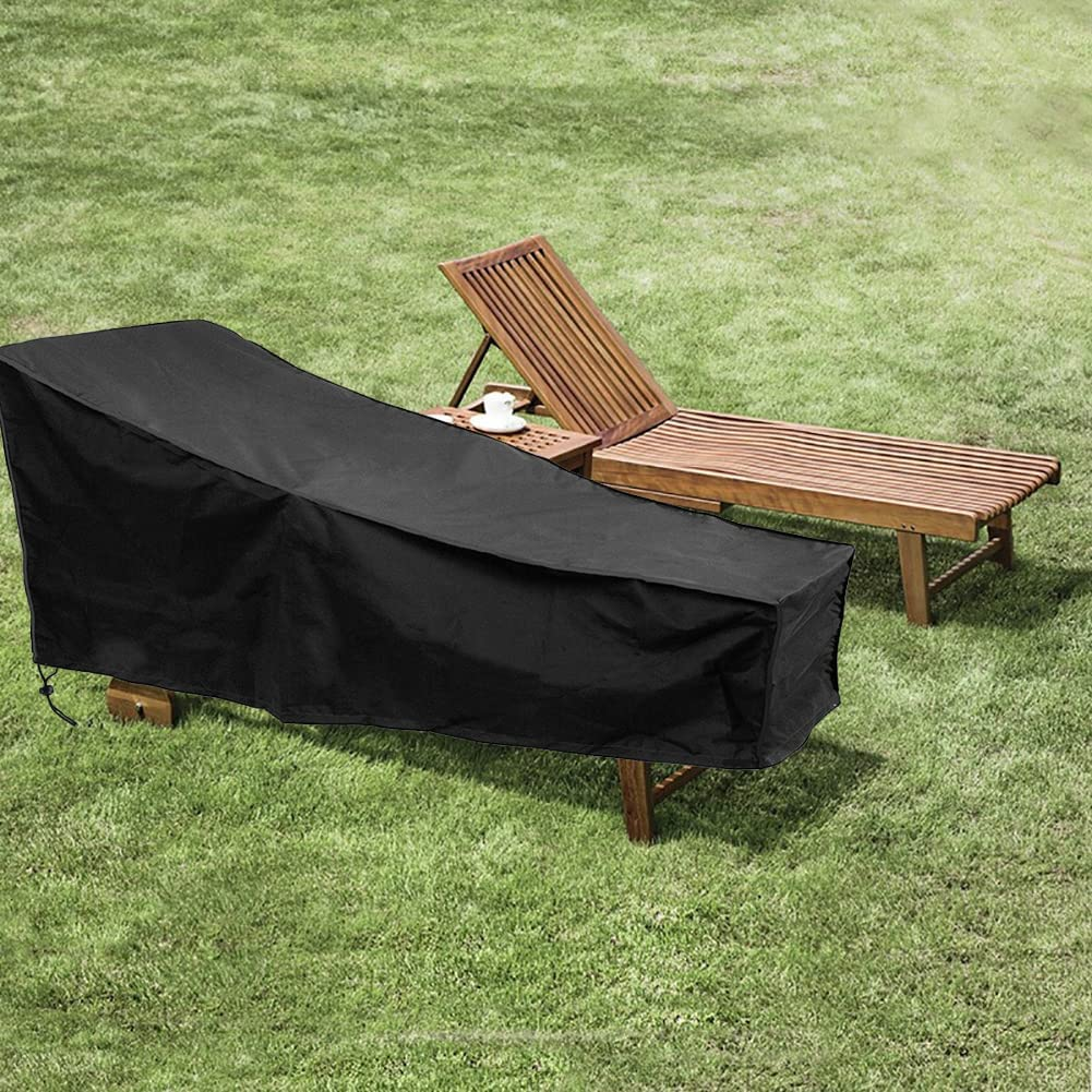 Chaise Lounge Cover Outdoor Waterproof Heavy Duty Lounge Chair Cover with Windproof Elastic Hem Indoor Extra Large Anti-Uv Chaise Lounge Cover Patio Garden Furniture All Season Protection (2)