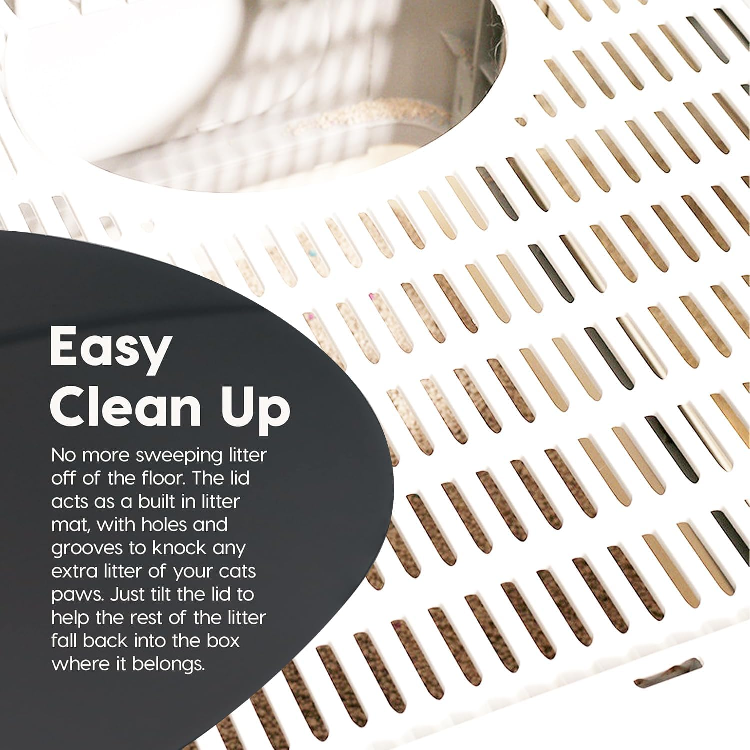 Enclosed Cat Litter Boxes, Kitty Litter Box, Large Cat Potty Front Entry Top Exit, Drawer Type Cat Toilet Easy Clean with Fashion Cat Litter Scoop image number 5