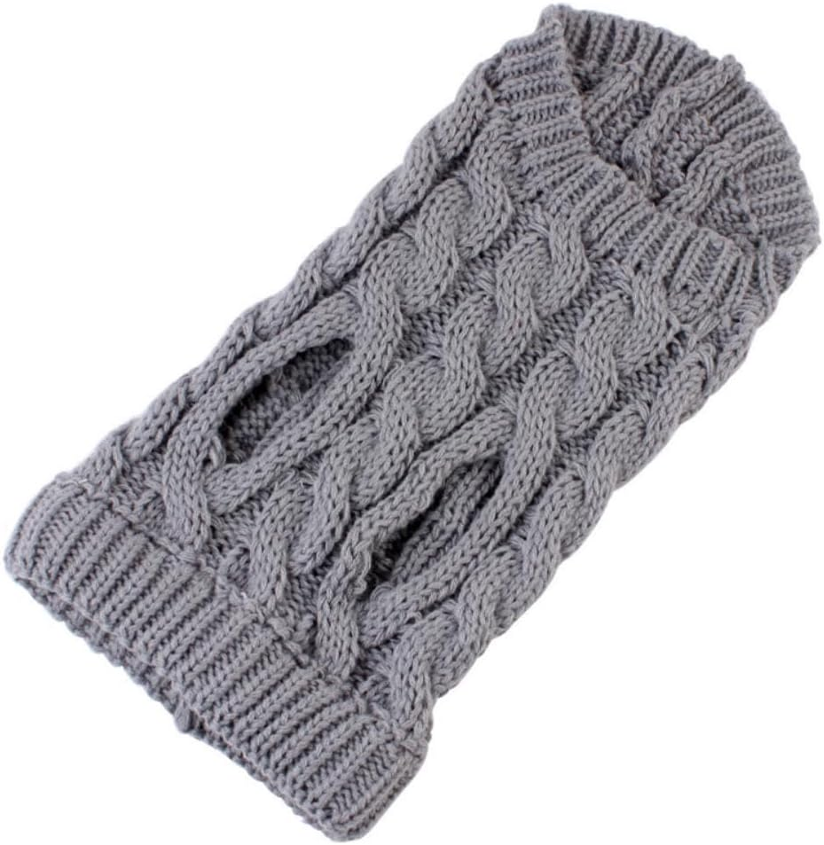 Turtleneck Sweater for Dogs - Gray Cable Knit Pullover &ndash; Warm Puppy Clothes (Grey, M) image number 6