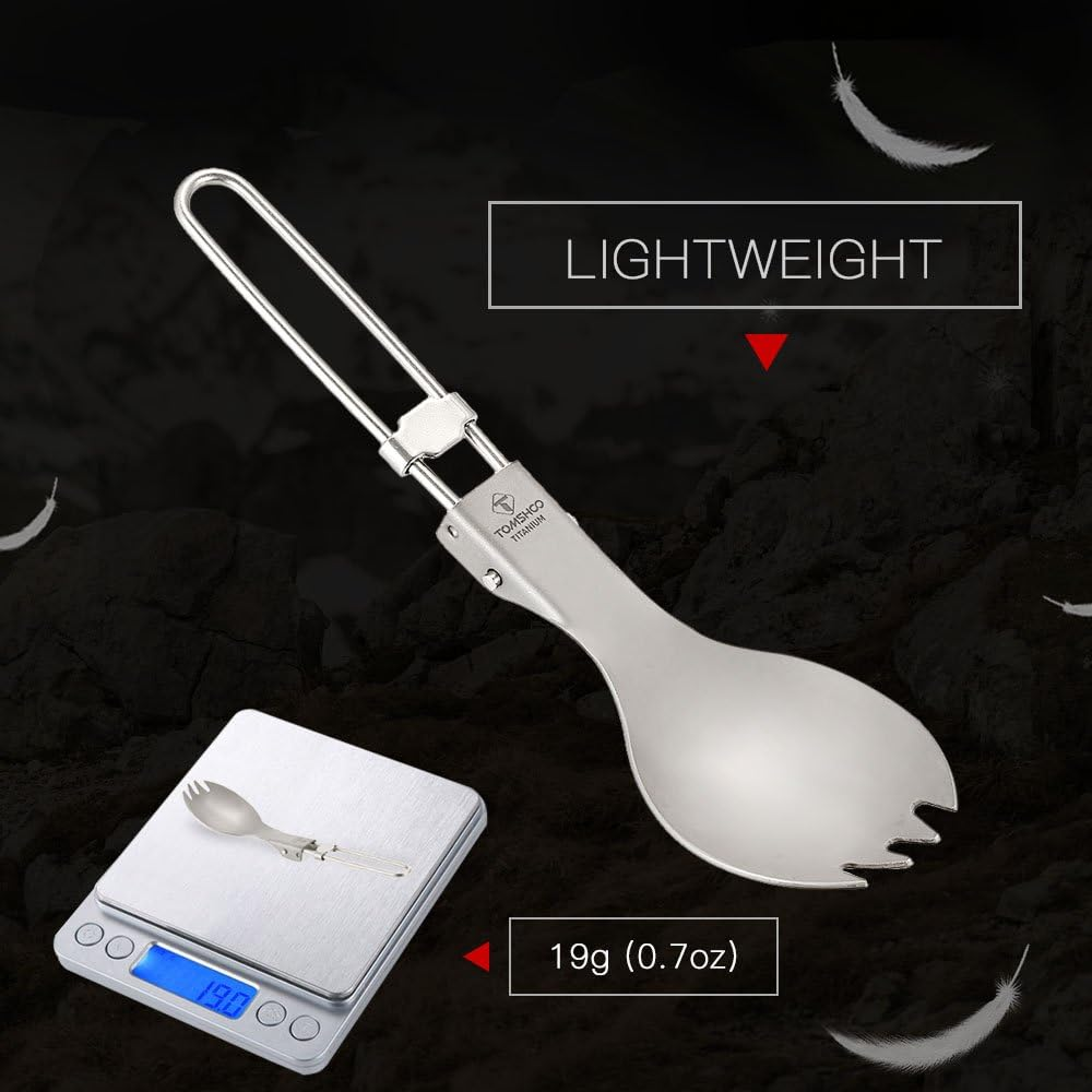 Titanium Folding Spork Outdoor Camping Hiking Backpacking Dinner Spork U Il Tableware BBZY