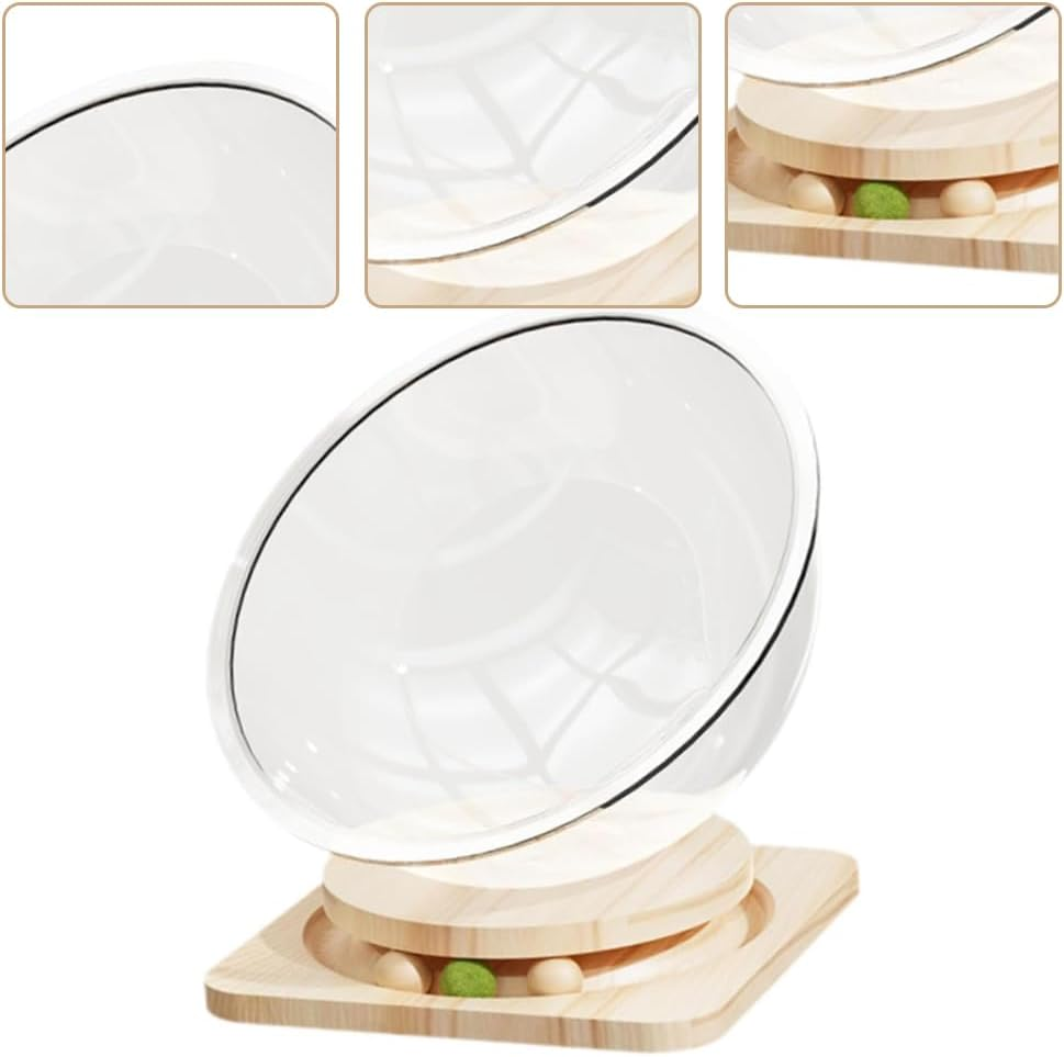Rotating Space Capsule Cat Bed, Interactive Dome Cat House, Transparent Multi-Functional Cat Cave, Acrylic Nest Pet Furniture, for Indoor Cats Small Pets ﻿ image number 1