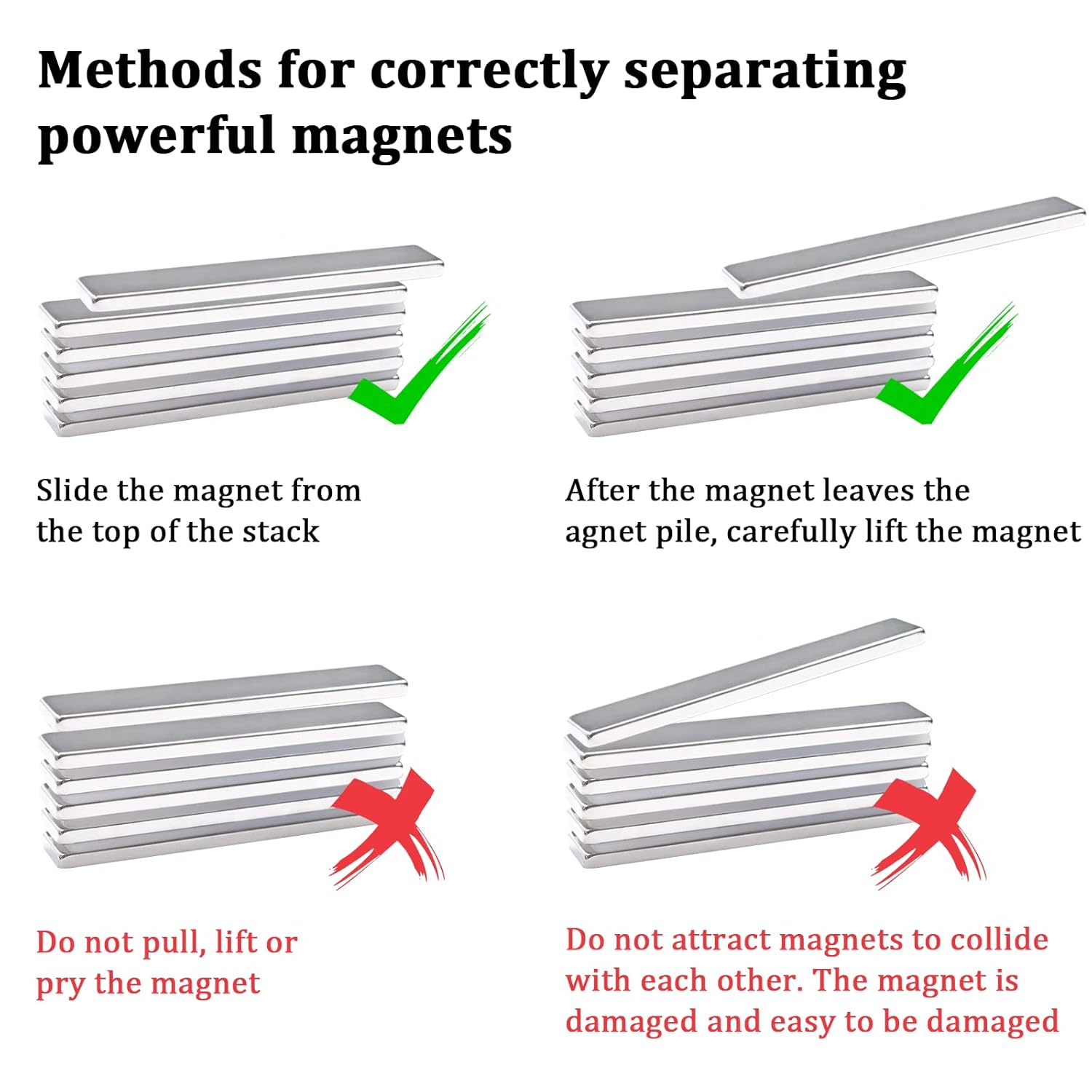 MIN CI 10 Pack Neodymium Bar Magnets,Powerful Rare Earth Magnets 60X10X3Mm with Double-Sided Adhesive, for Crafts Industrial Science, Strong Rectangular Magnet Heavy Duty image number 4