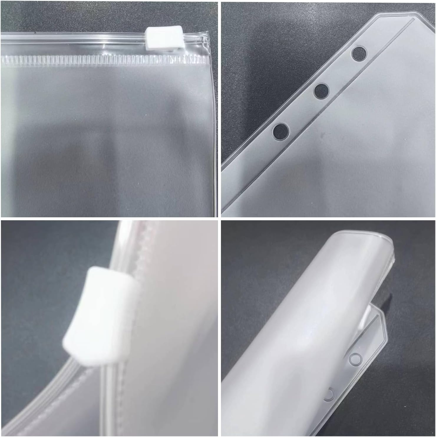 25Pcs A6 Binder Pockets, Betterjonny 6 Holes Zipper Cash Envelopes Clear Pouch Folders Waterproof PVC Document Pouch Filing Bags for 6-Ring Budget Binder Notebook Loose Leaf image number 1