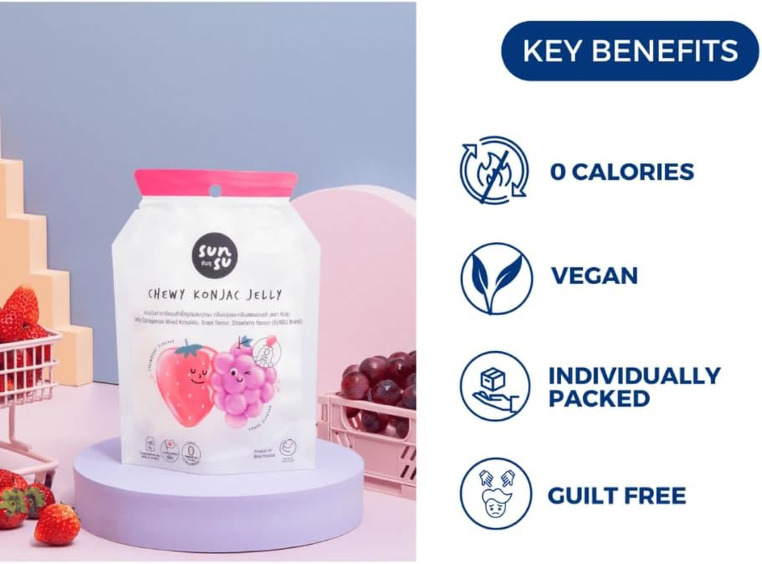 Sunsu Chewy Jelly Rose & Sakura Flavour 96G image number 2