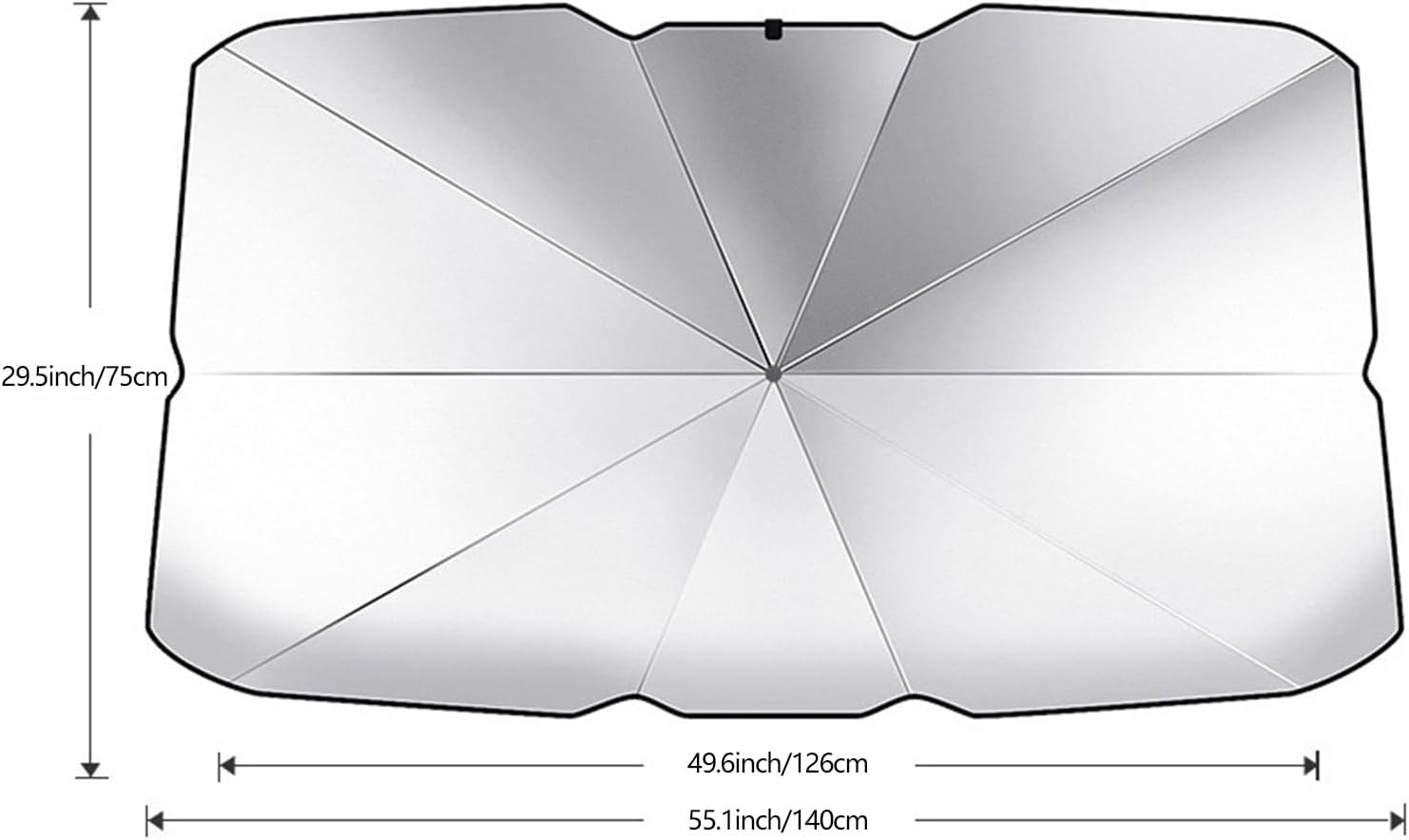 Car Windshield Sun Shade Umbrella, Foldable Car Umbrella Sunshade Cover, Sun Shade for Car Windshield, Front Window Heat Insulation Protection, for Trucks Cars (29.5X55.1 Inches) image number 5