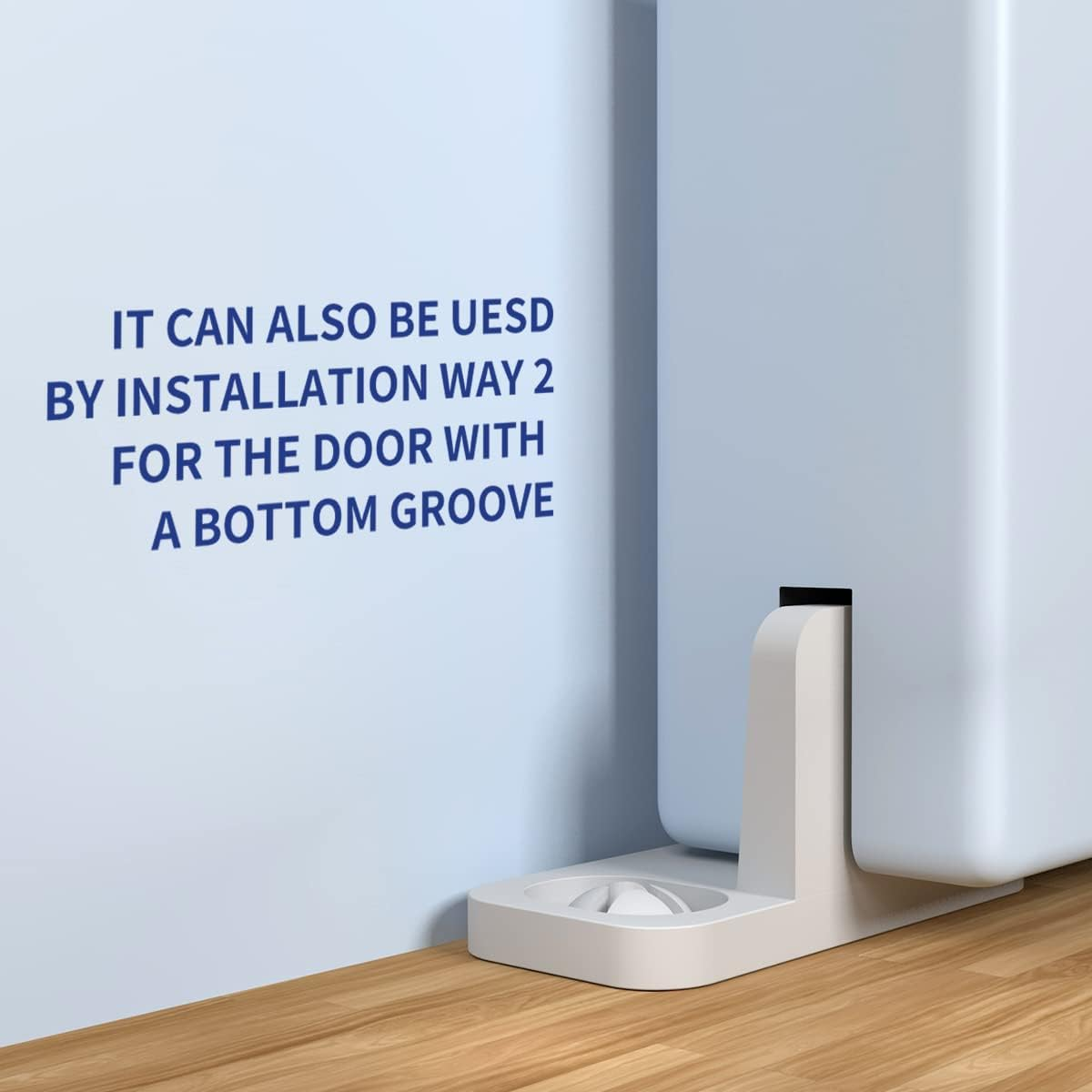 Sliding Barn Door Floor Guide,Floor Mounted Bottom T- Guides， Adjustable Barn Door Floor Guide，Plastic T Shape Track Guide，White(4Pk) - Plastic-White(4Pk) image number 6