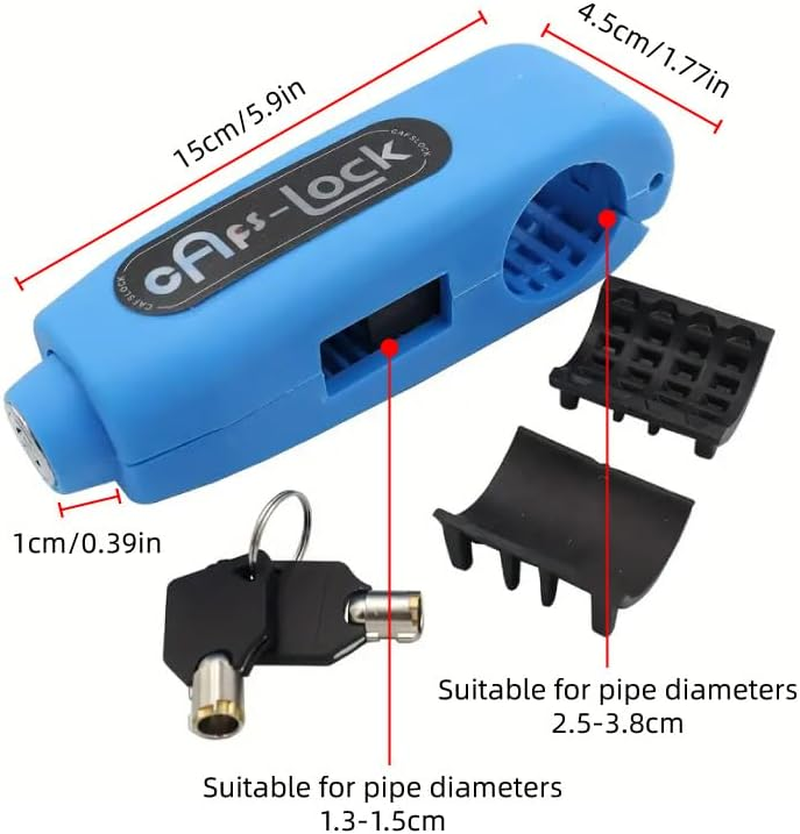 AIMALL Motorcycle Handlebar Lock Anti-Theft Electric Car Grip Lock with Copper Core for Scooters and Bikes - Red image number 2