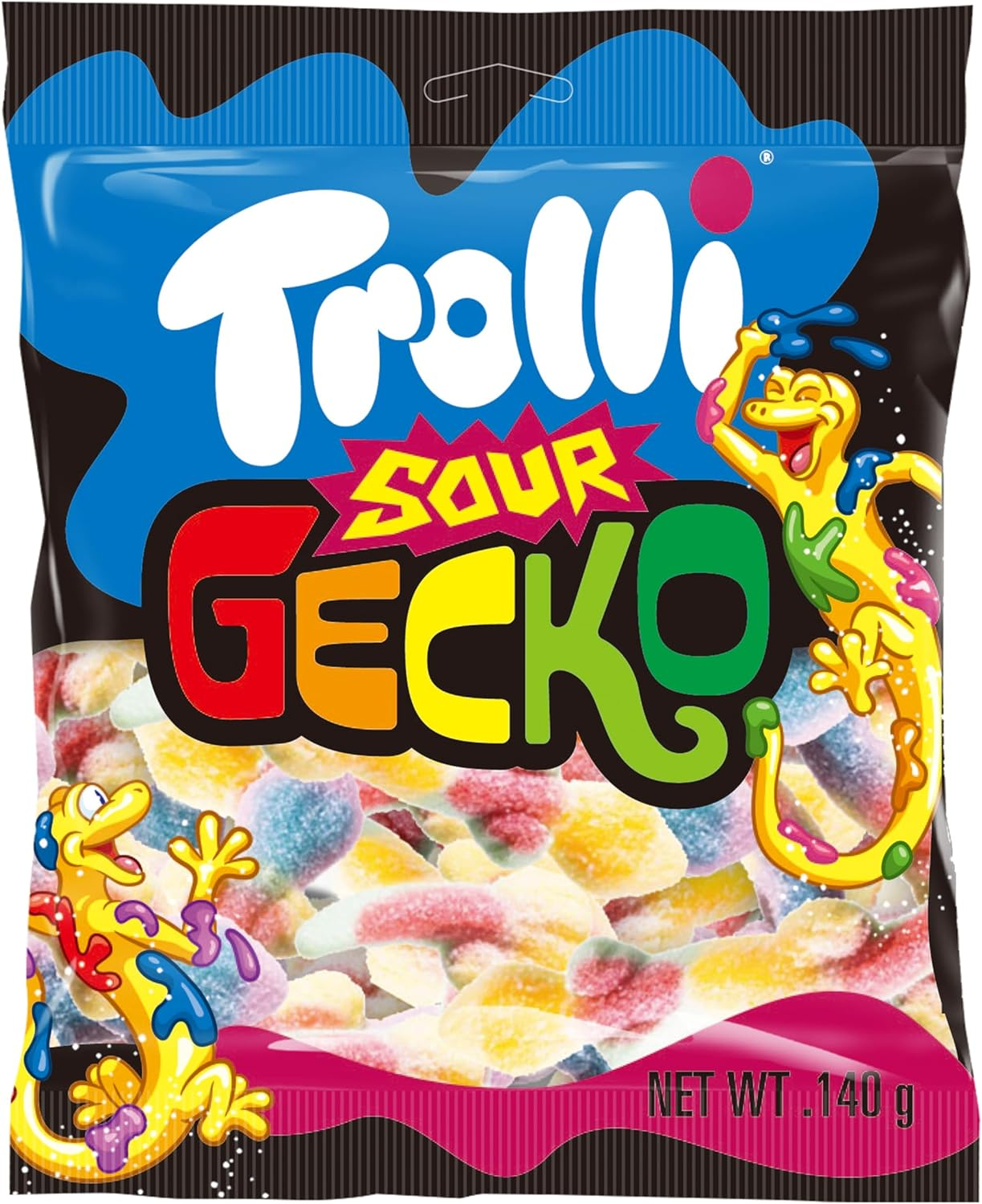 Trolli Sour Gecko Tangy & Chewy Lizard-Shaped Gummies 140 G &ndash; Fruity Sour Lollies, Gluten-Free Halloween & Party Candy image number 4