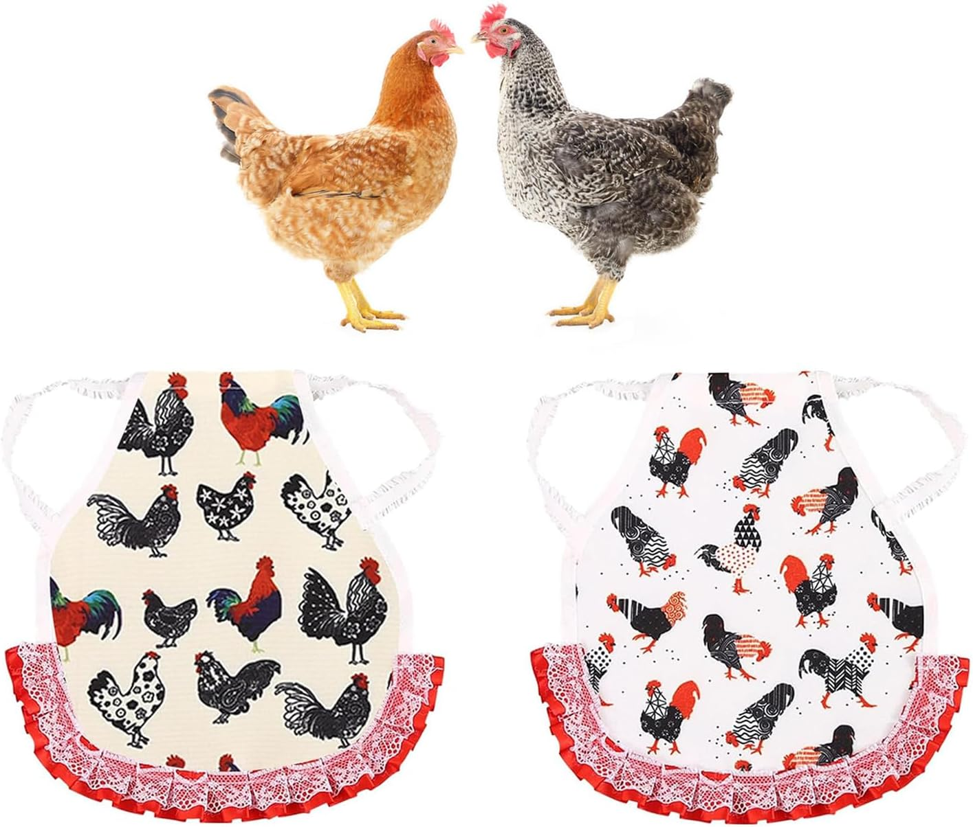 Chicken Saddles Hen Apron with Elastic Strap,2Pcs Standard Chicken Saddle Hen Apron with Elastic Straps Back Wing Protector, Chicken Saddle for Hens,Chicken Saddle Hen Aprons Jacket Straps Hen Apron image number 3