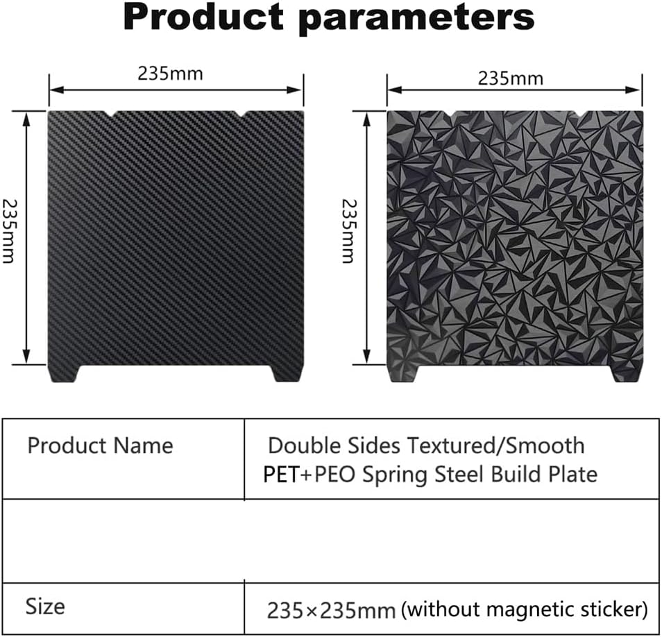 H1H 3D Printer Platform K1 K1C Sheet 235X235M,Smooth H1H Build Plate Spring Steel Print Bed,D