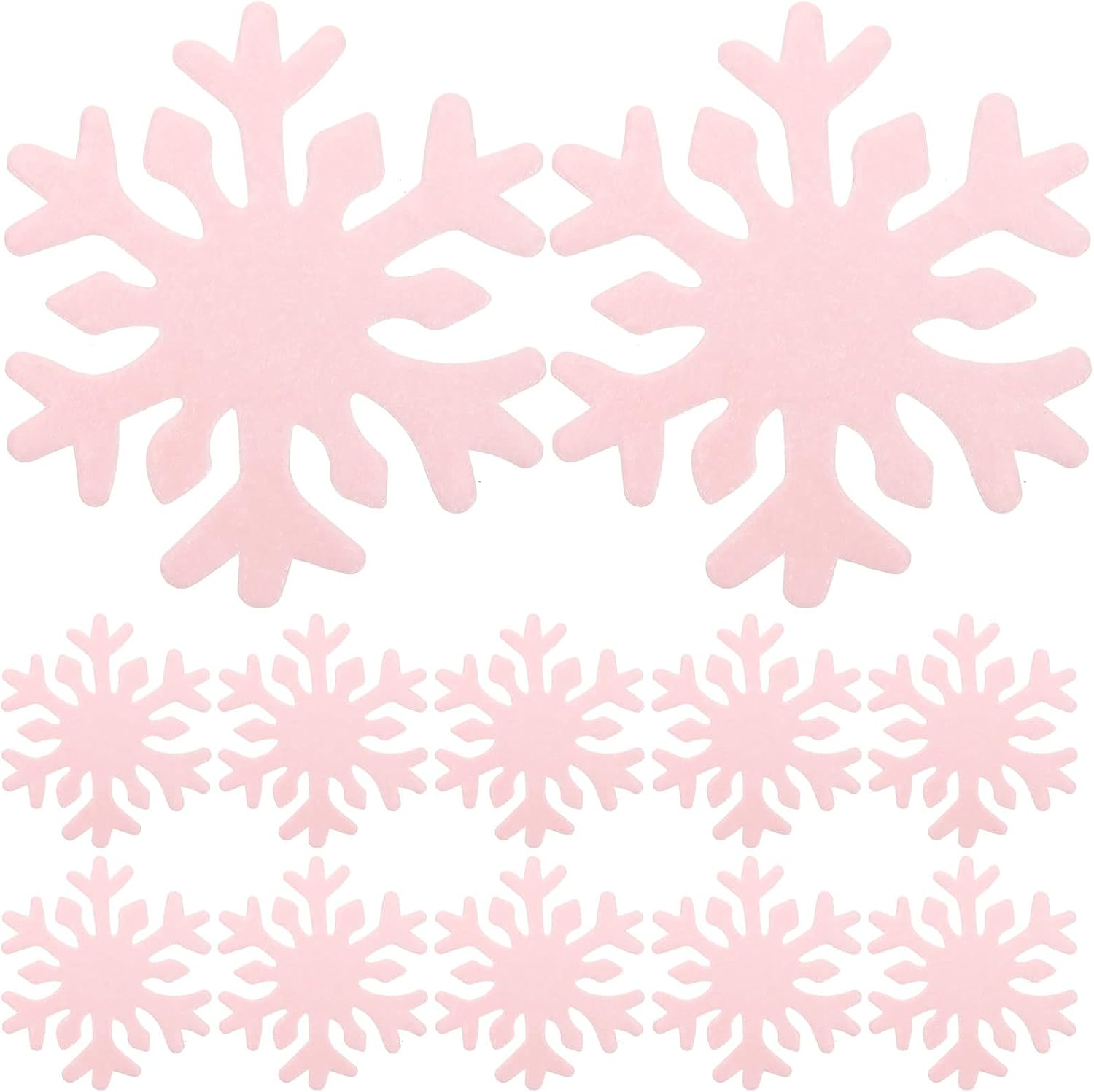 LUOZZY 50Pcs Edible Snowflakes Cake Decoration Cupcake Toppers Winter Christmas Party Cake Supplies - Pink image number 2