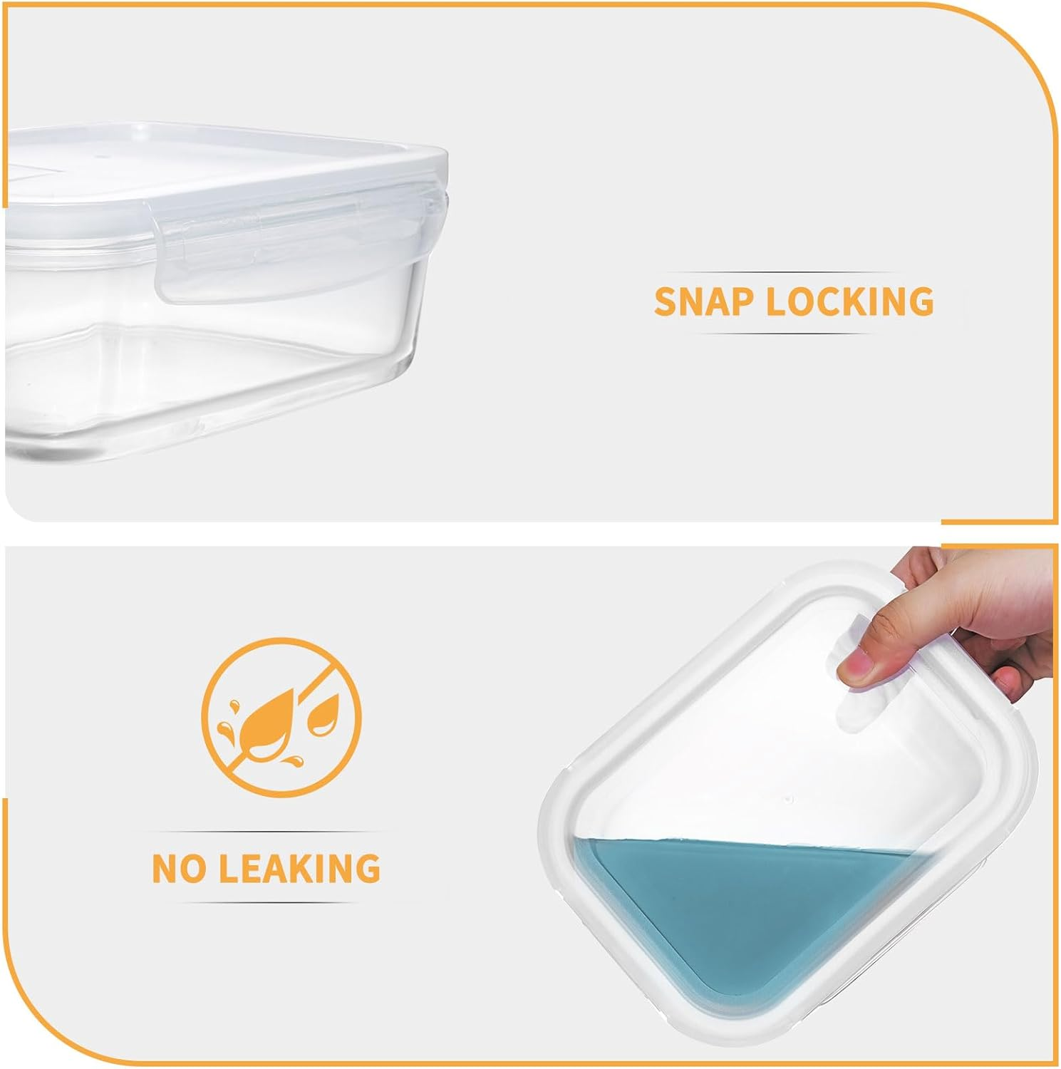 D.M DESIGN&middot;MASTER [5 Pack, 30 OZ - Glass Meal Prep Containers, Glass Food Storage Containers with Lids, Glass Lunch Containers, Dishwasher Microwave Freezer Oven Safe image number 5