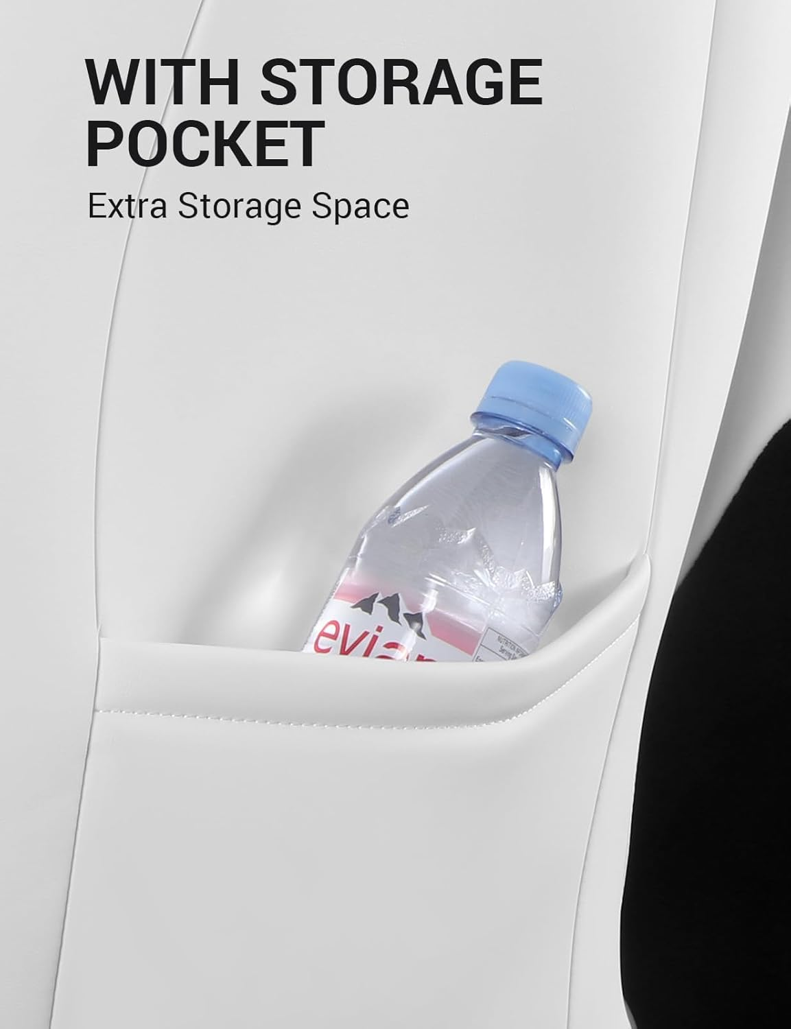 VINBY for Model 3 Y Leather Seat Back Protector Mats(Set of 2),Kick Protector Backseat Mats for Kids,Protect from Mud, Stains, Scratchessuitable for Model Y 3 Assesories (White)