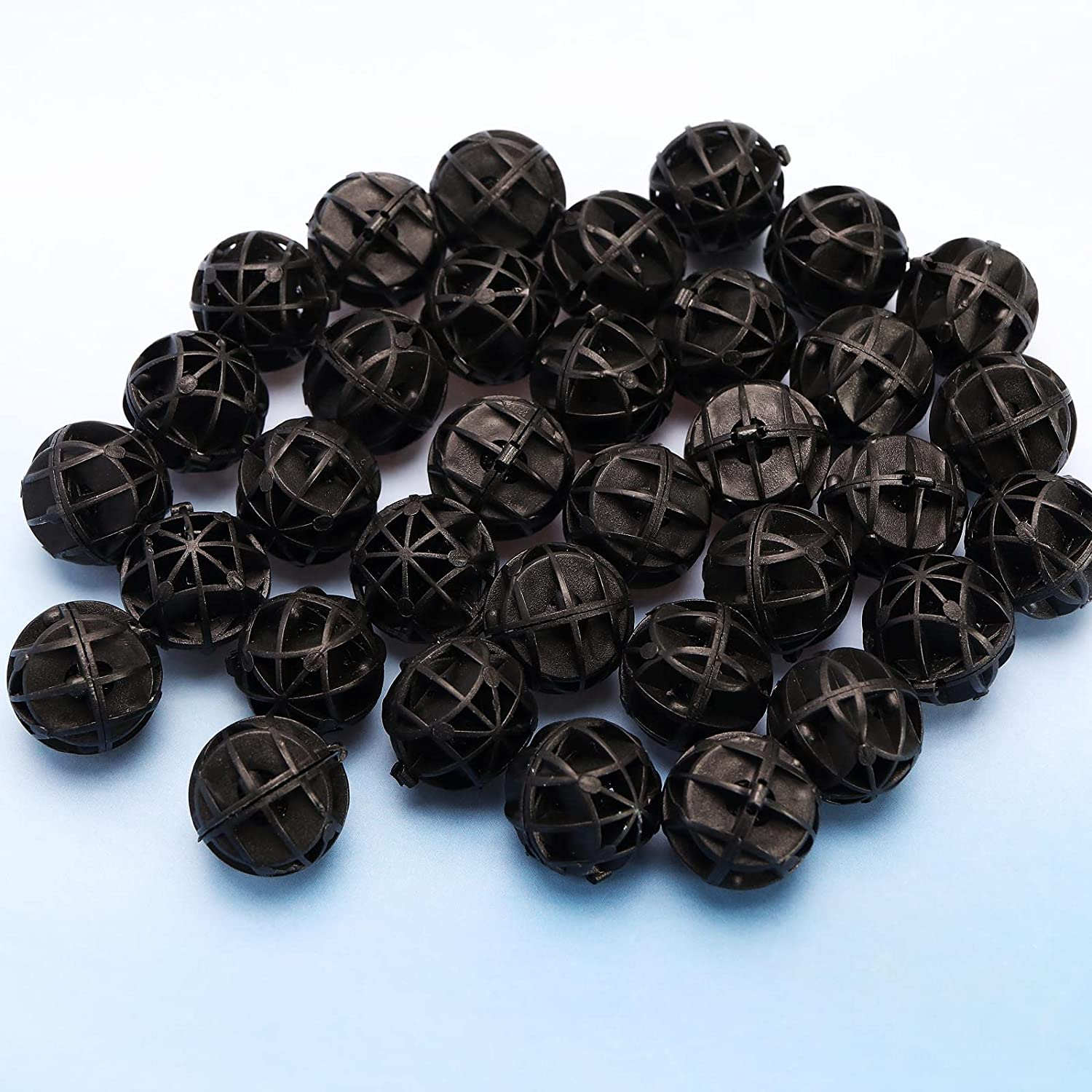 Emagtech 50PCS Bio Porous Filter 16Mm Biochemical Ball Filter Media Water Filter Material with Cotton for Fish Tank Pond Aquarium Filter Accessories