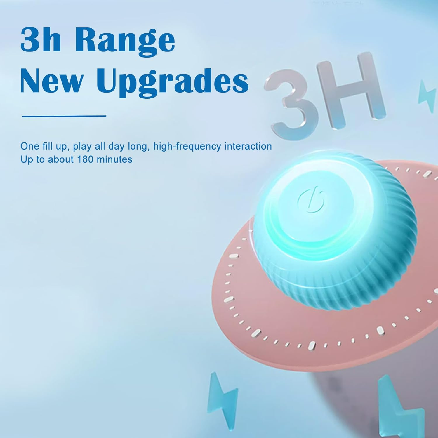 Petgravity Interactive Cat Ball Toy, Intelligent Cat Toys with LED Lights, Automatic Moving Rolling Ball for Indoor Cats, Cat Automatic Toy image number 5