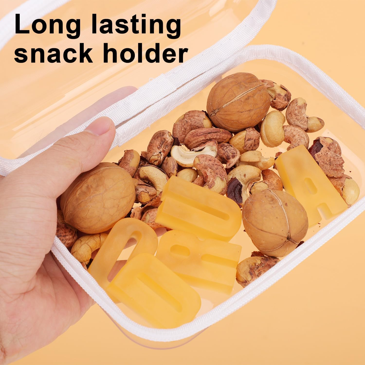 3Pcs Zippered Transparent Cases for Snacks, Potable Clear Organizer Snacks Hard Clear Zipper Case Pouch Clear Zipper Case for Storing Snacks Kids Gift, Transparent, One_Size, Transparent Plastic image number 3