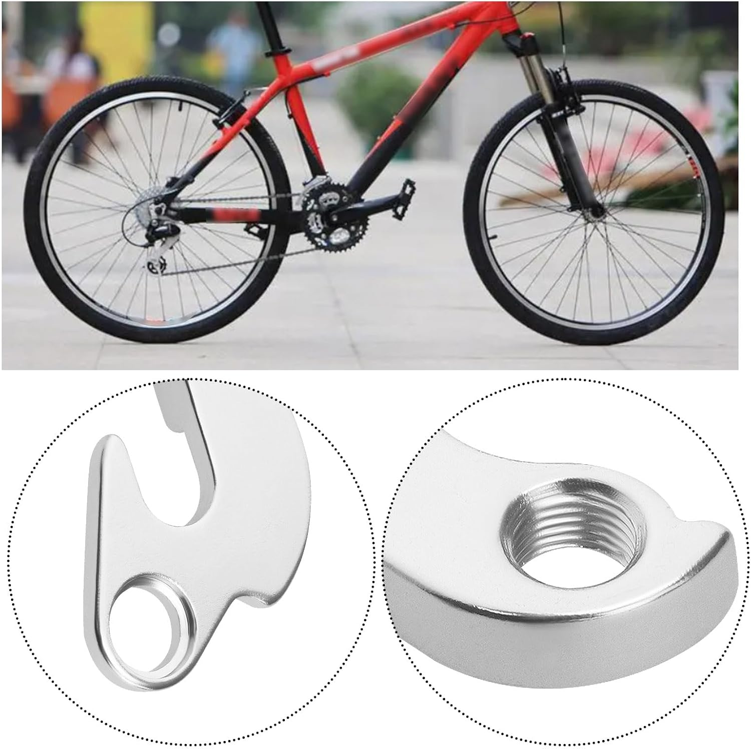 Emsea 2PCS Mech Derailleur Hanger Derailleur Hook Bicycle Tail Hook Rear Derailleur Hook Aluminum Alloy with Screws for MTB Mountain Road Bike Cycling Bicycle image number 3