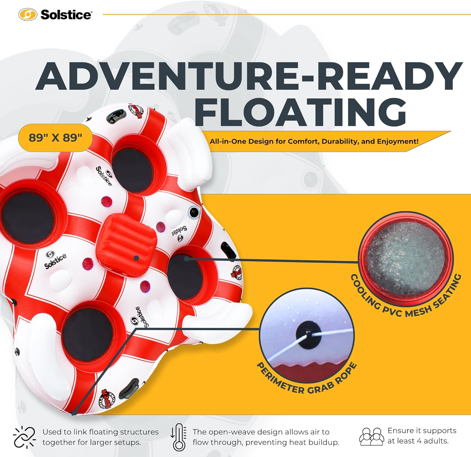 Solstice Super Chill 4 Person Island, White/Red image number 5