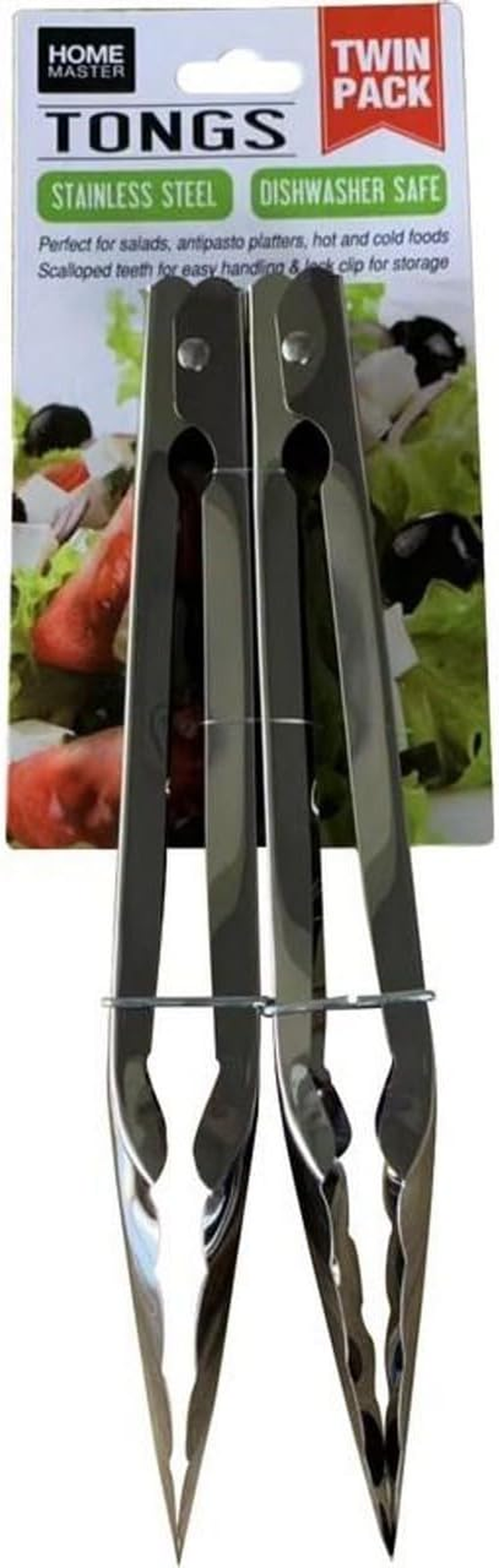 Home Master Stainless Steel Tongs, 21.7 Cm Length (Pack of 2)