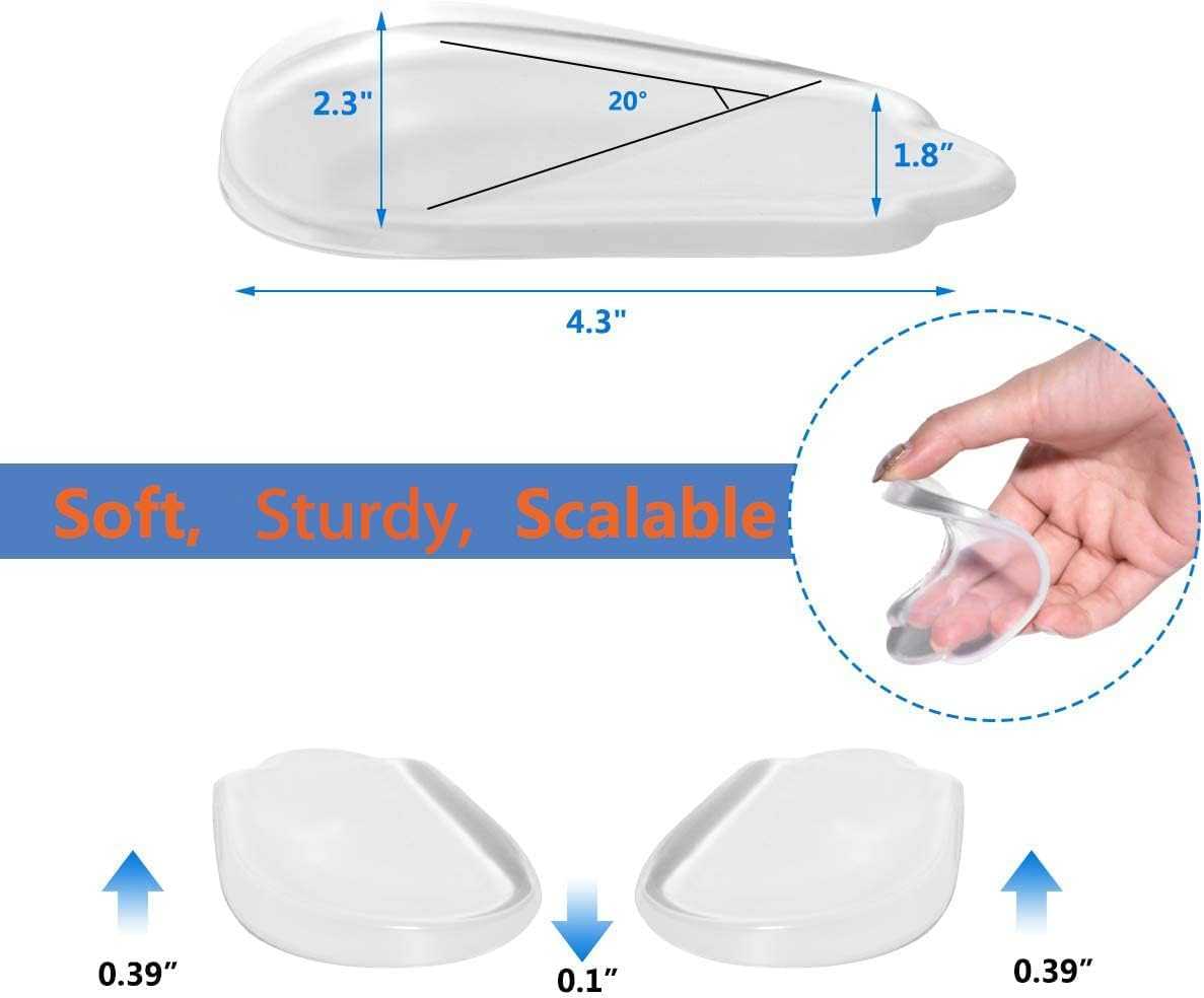 Medial & Lateral Heel Wedge Silicone Insoles - Supination & Pronation Corrective Adhesive Shoe Inserts Foot Alignment, Knock Knee Pain, Bow Legs, O/X Type Leg, Oste, Oarthritis (4 Pairs), 4 Pairs image number 5