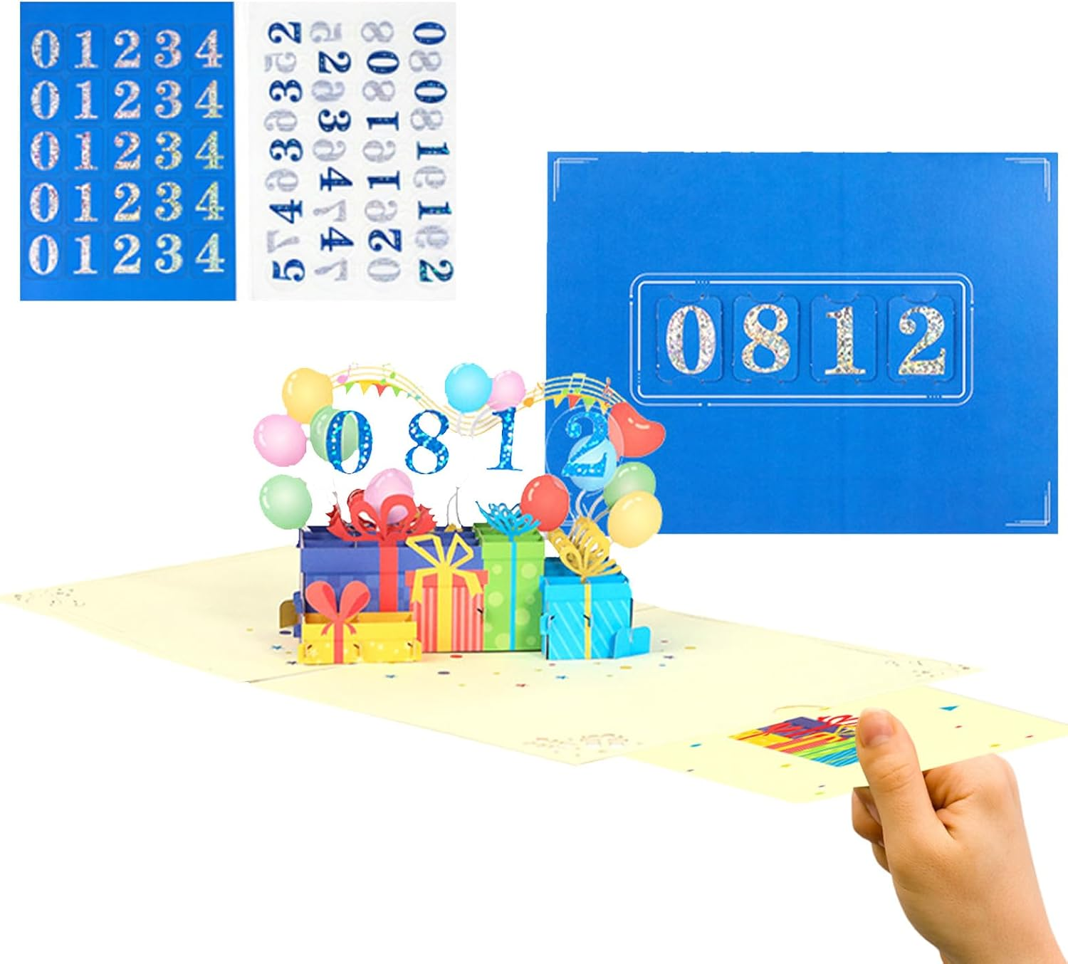 New Baby Girl Card - "Welcome Baby Girl" 3D Pop-Up Shower Card with Gifts & Animals, Pink Gender Reveal Greeting Card for Newborn - Includes Blessing Tag & Envelope (7.87"X5.91")