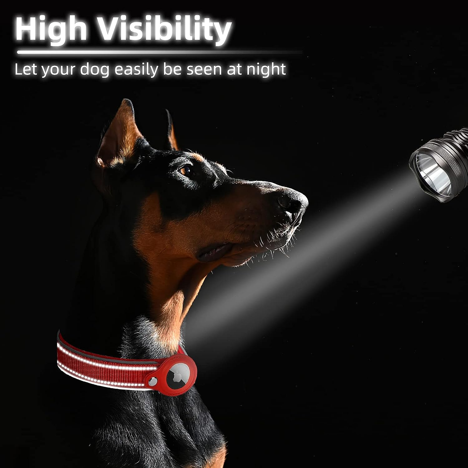 FEEYAR Reflective Airtag Dog Collar, Padded Apple Air Tag Dog Collar, Heavy Duty Dog Collar with Airtag Holder Case, Adjustable Air Tag Accessories Pet Collar for Small Medium Large Dogs image number 2