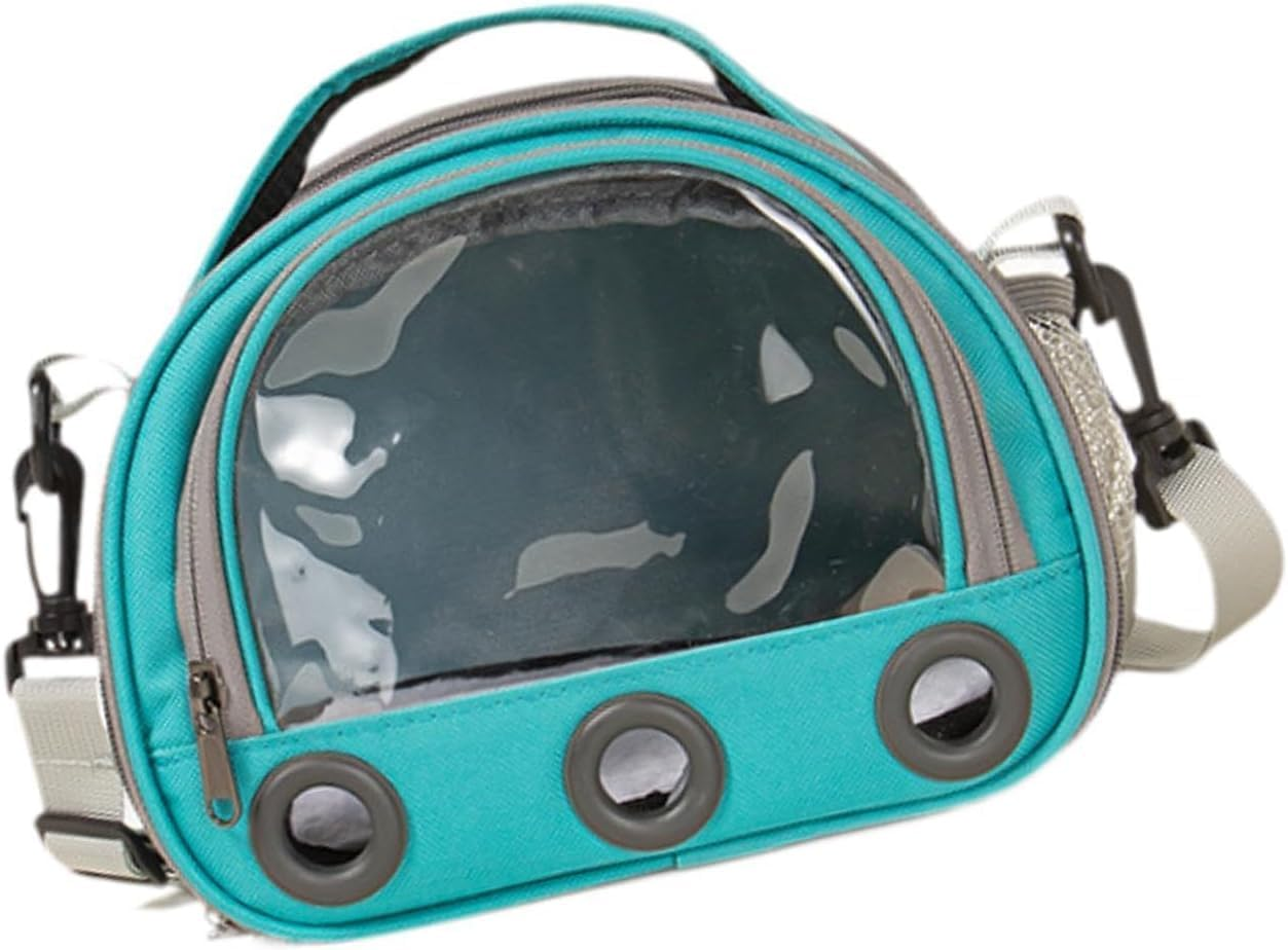 Hamster Travel Carrier Bag Guinea Pig Carrier Bag Travel Small Animals Chinchilla Outgoing Carrier Cage Carrying Shoulder Bag, Pink, S (Blue,Small) image number 6