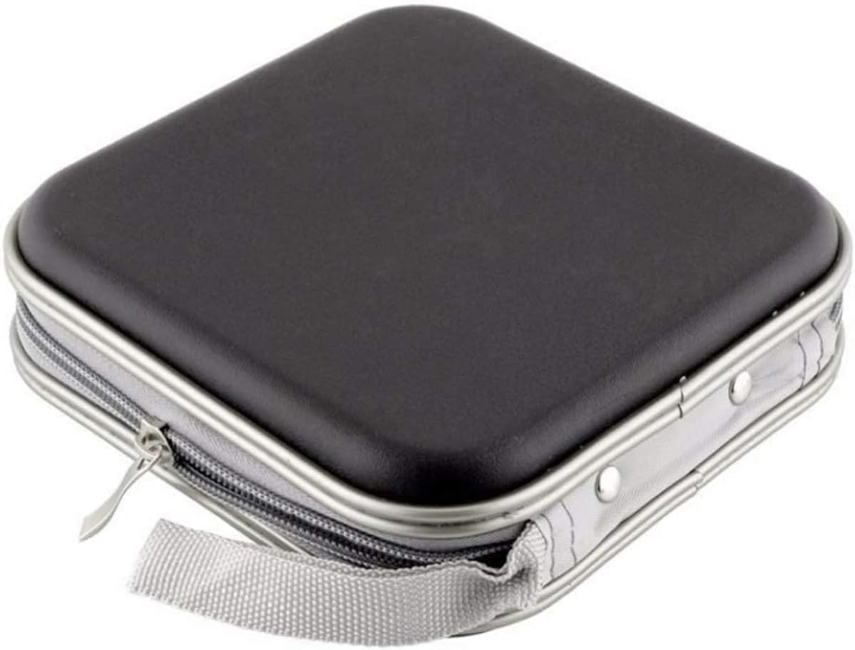 Car CD Organiser | 40-Disc Shockproof Storage Case - Hard Plastic DVD Wallet Holder Protector for Vehicles & Travel | Anti-Scratch Compact Design, Durable CD Organizer for Auto Home Use (Black) - Black image number 4