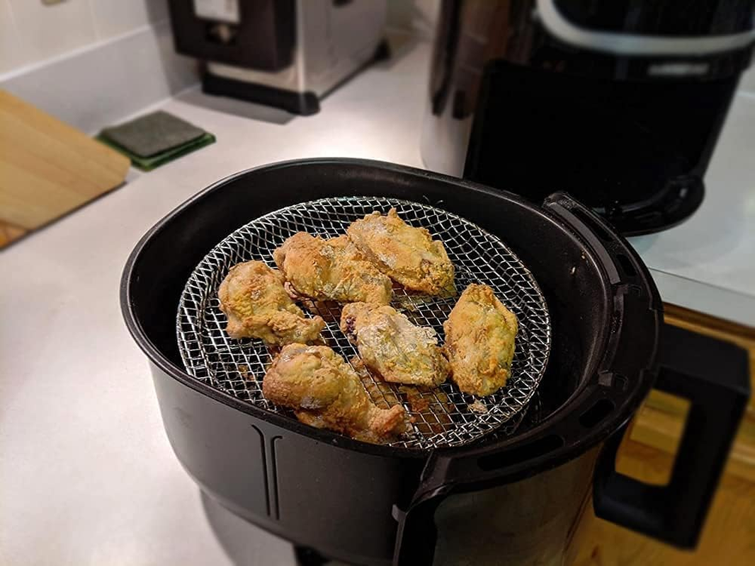 Air Fryer Accessories, Air Fryer Three Stackable Racks, Air Fryer Rack Stainless Steel Fit All 4.2Qt - 5.8Qt Air Fryer, Oven, Pressure Cooker image number 3