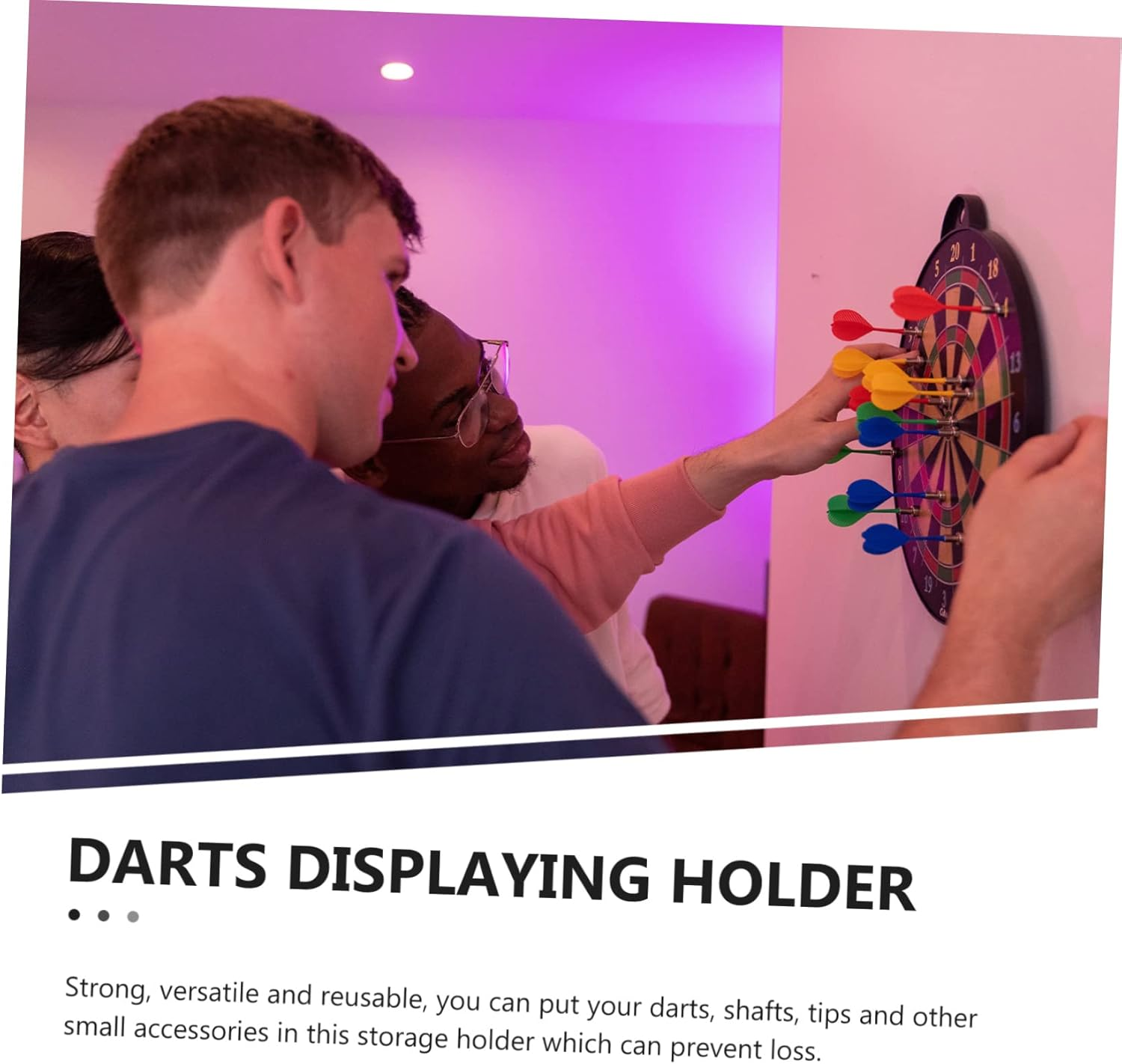 1 Set Darts Wall Mount Portable Dart Board Wall Hangers Dart Supply Dart Storage Board Wall Mount Dart Holder Darts Rack Storage Rack White Outdoor Fitness Acrylic - White image number 6