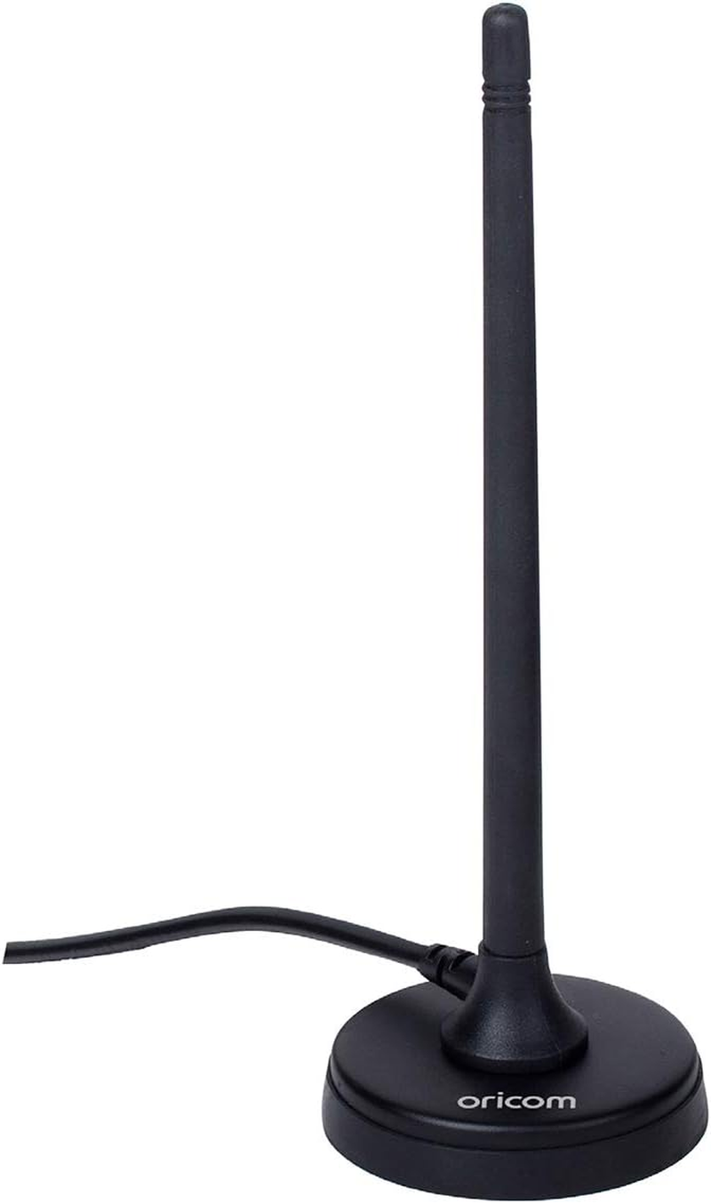 Oricom ANU025C 1Dbi Magnetic Roof Mount Antenna with FME to PL259 and SMA to FME Adaptor, Black