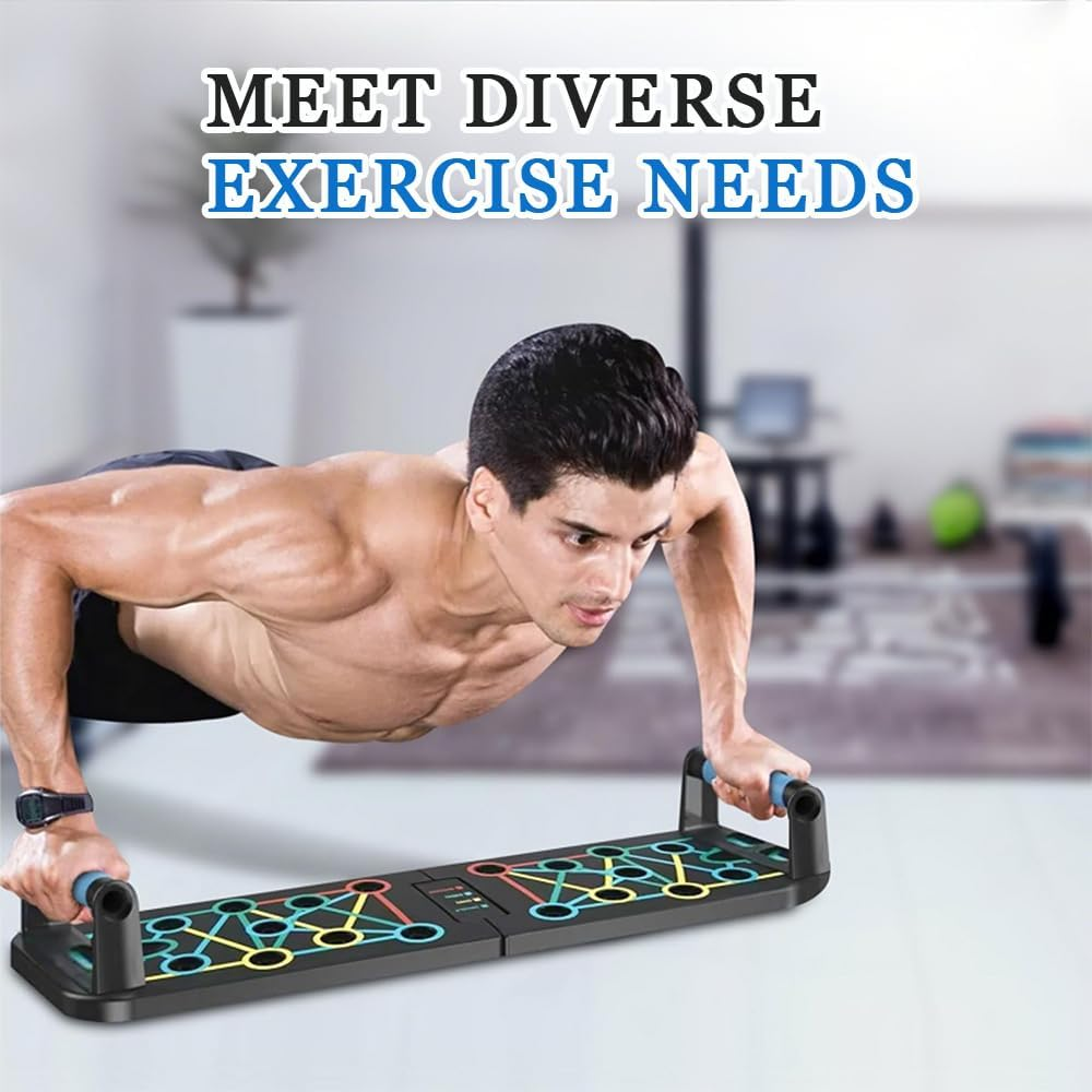 Foldable Push up Rack Board,Multi-Functional Push up Board,Chest Muscle Exercise,Portable Non-Slip,Exercise- Fitness Accessories,For Chest/Shoulders/Back/Triceps image number 3