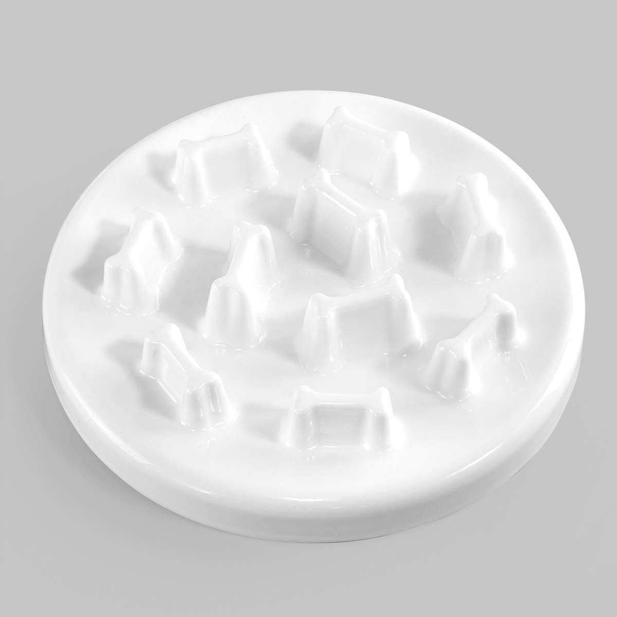 Anti-Gulping Dog Cat Bowl Slow Feeder Interactive Bloat Stop Pet Bowl for Fast Eaters anti Bloat Stop Gobbling (Bone Shape) image number 6