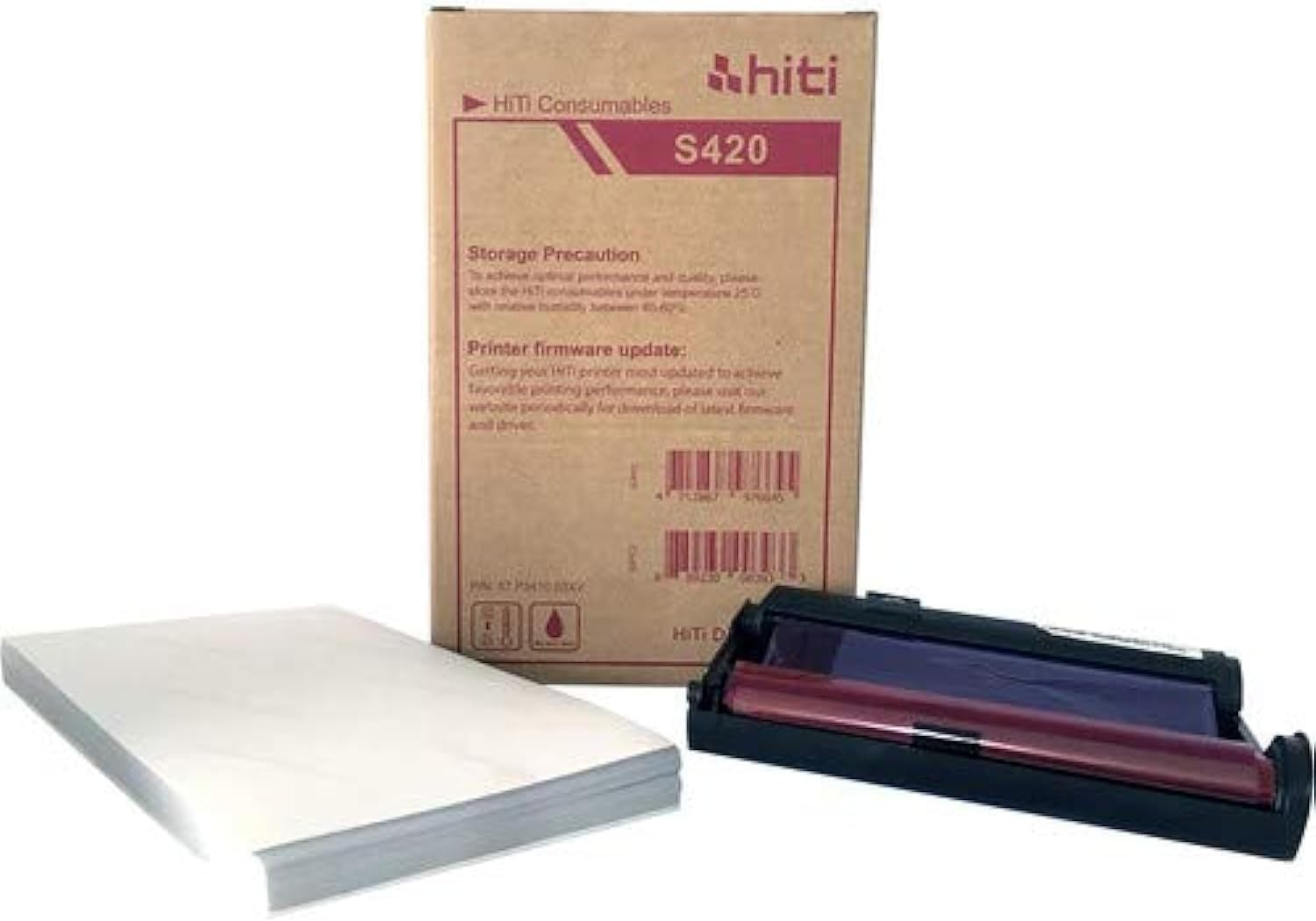 Hiti 4X6'' P-100 Media Print Kit for S420 Photo Printer (100 Prints) 87.P3414.06XT image number 1
