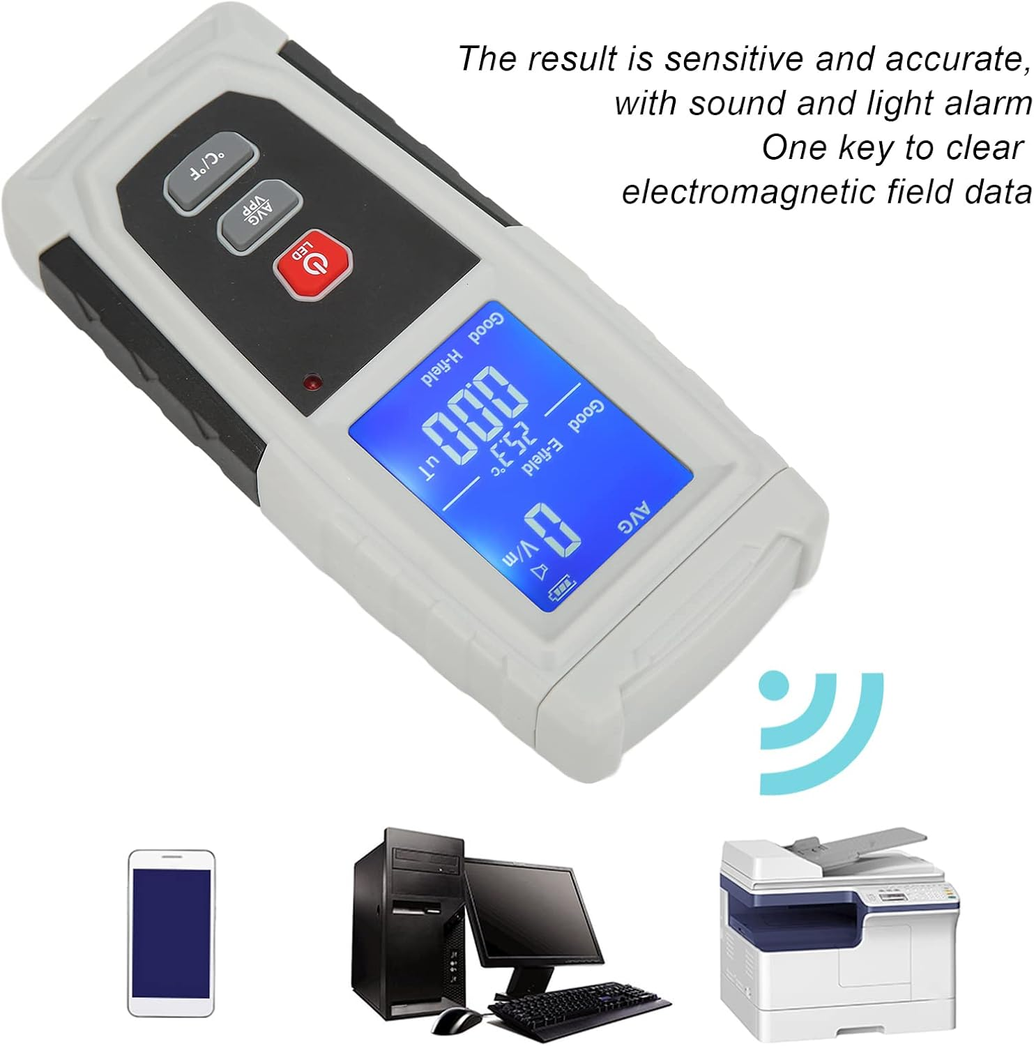 Geiger Counter, Professional Nuclear Radiation Detector, Electromagnetic Field Radiation Detector with LCD Display, Nuclear Radiation Contamination Detector and Monitor, X-Ray Tester image number 6