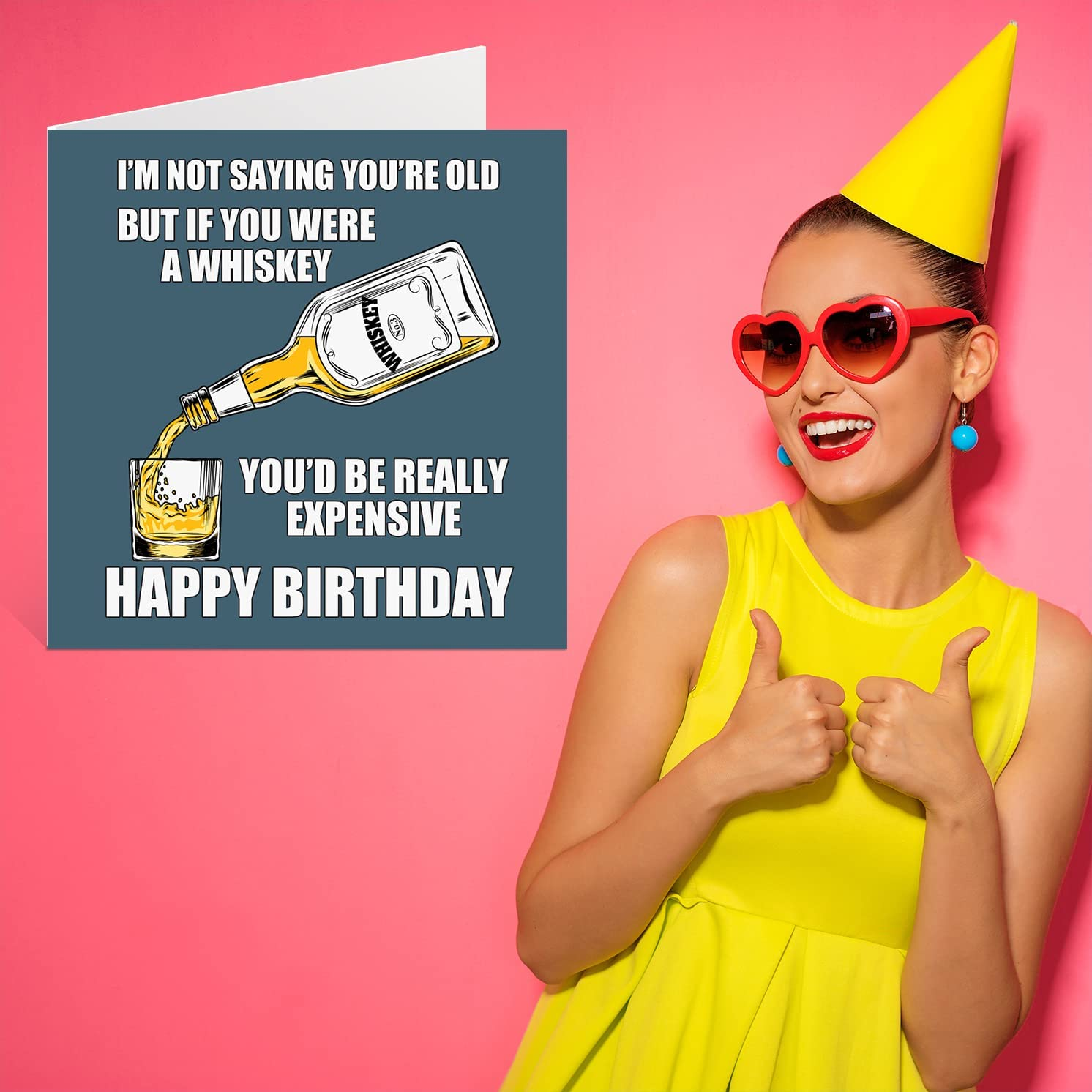 Funny Birthday Cards for Men Women - Aged Whiskey - Rude Birthday Card for Mum Dad Brother Sister Son Daughter Nan Grandad, 145Mm X 145Mm Humour Joke 30Th 40Th 50Th 60Th 70Th Bday Greeting Cards image number 2