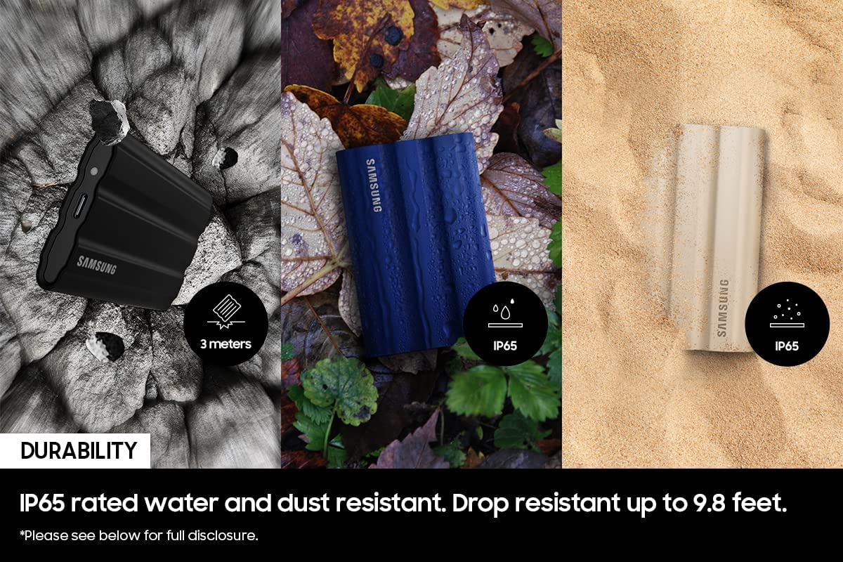 Samsung T7 Shield 4TB Portable SSD - 1050Mb/S, Rugged, Water & Dust Resistant, for Content Creators - Black image number 2