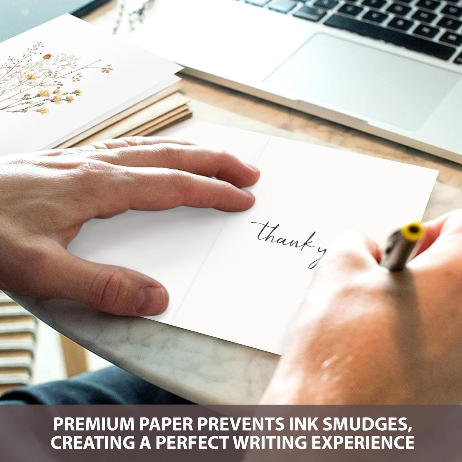 Blank Cards, Blank Greeting Cards 4X6, 40Pack -Elegant Floral Design Blank Greeting Cards, Note Cards with Matching Peel-And-Seal Rustic Envelopes for All Occasions image number 5