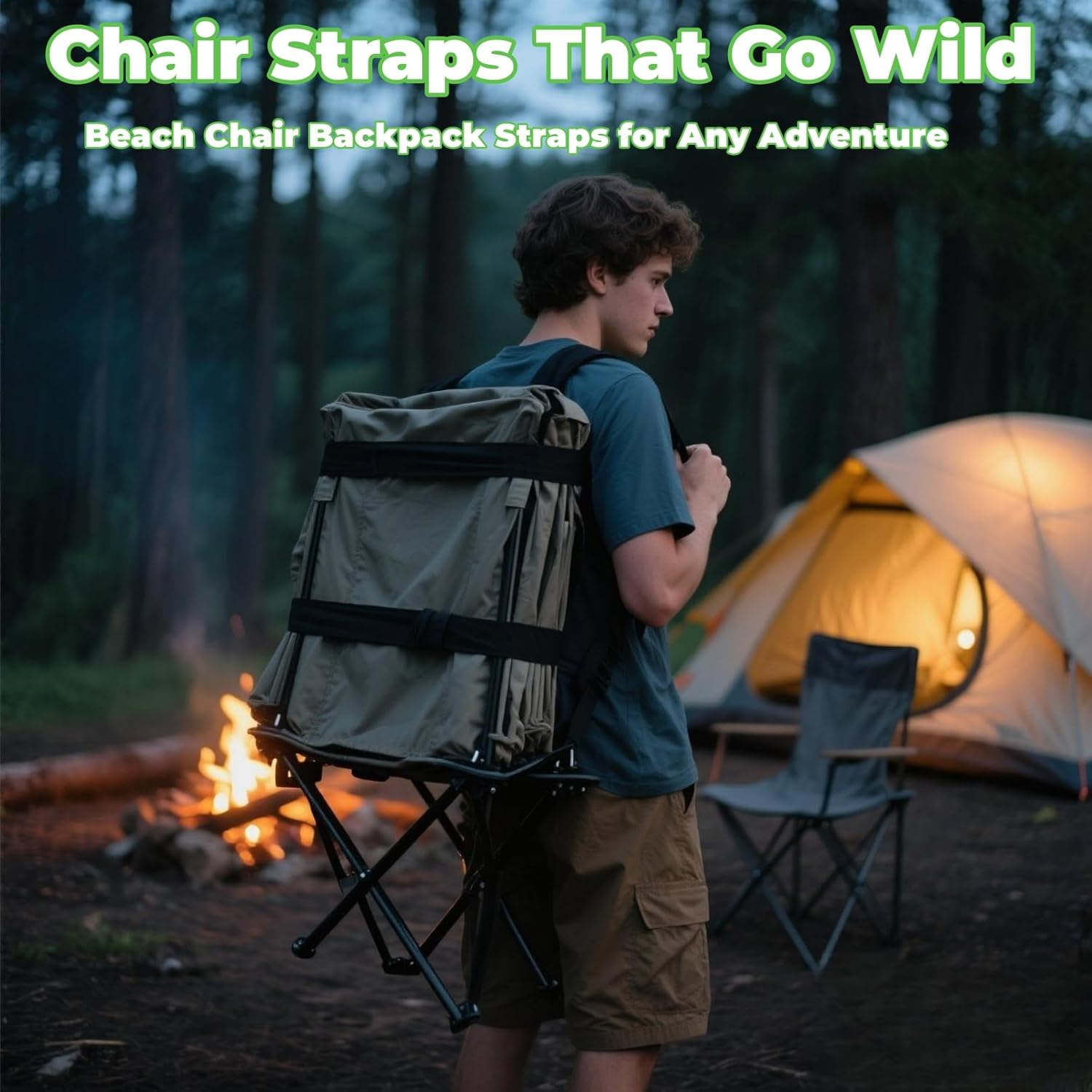 3 Pack Adjustable Carry Strap for Beach Chair, Folding Chair, Camping, Scooter, Bikes, Backpacking, Picnics, Outdoor and Other Items image number 5