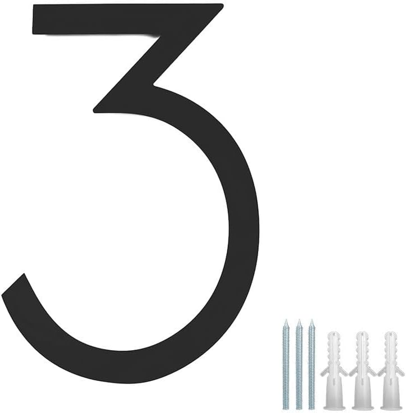 12" Large Stainless Steel Floating House Number, Metal Modern House Numbers, Mailbox Decor Number with Nail Kit for Outdoor Mailbox Yard Home Wall Doorgarage Gate,Coated Black (Black-4) - Black-1 image number 5