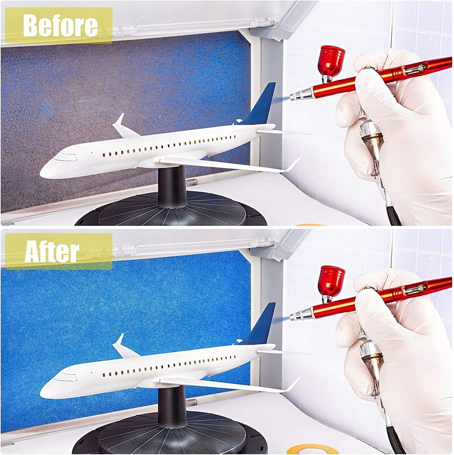 3 PCS Two- Layers Spray Booth Filter Fiberglass Booth Replace Filter Fit for Spray Booth