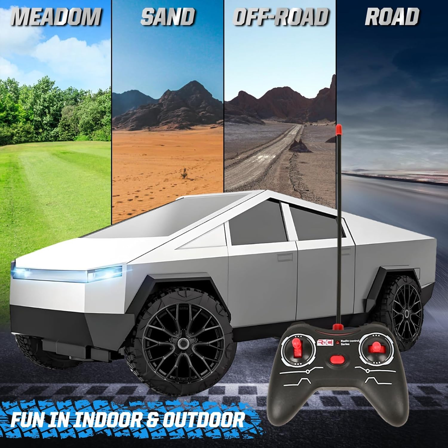1:24 RC Car Toys - All Terrain High Speed Remote Control Car with Light and Loadspace, Electric Vehicle Toys for Kids, Gifts for Kids, Boys and Girls image number 3